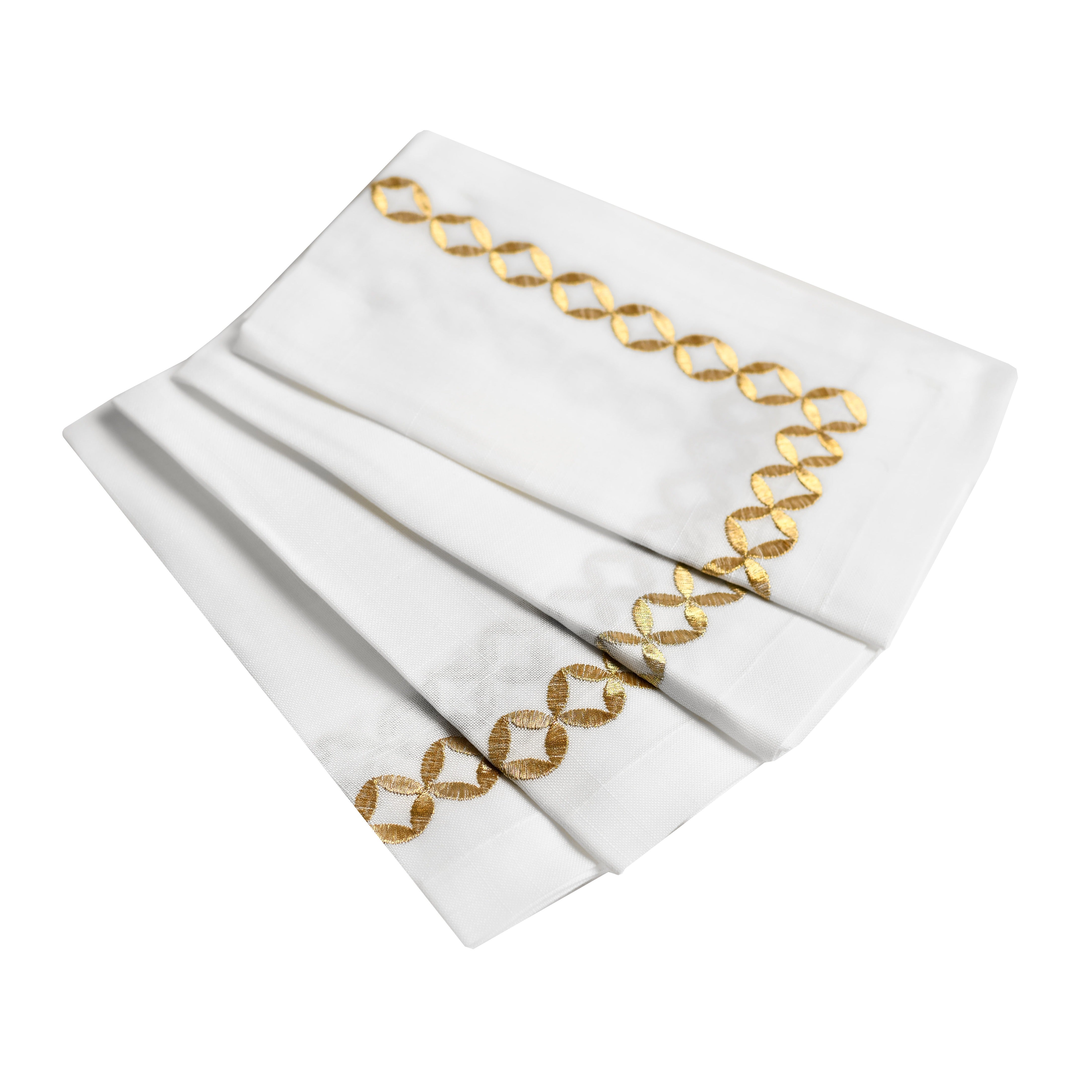 Gold Chain Cloth Napkins - 4 Count - The Closeout Connection