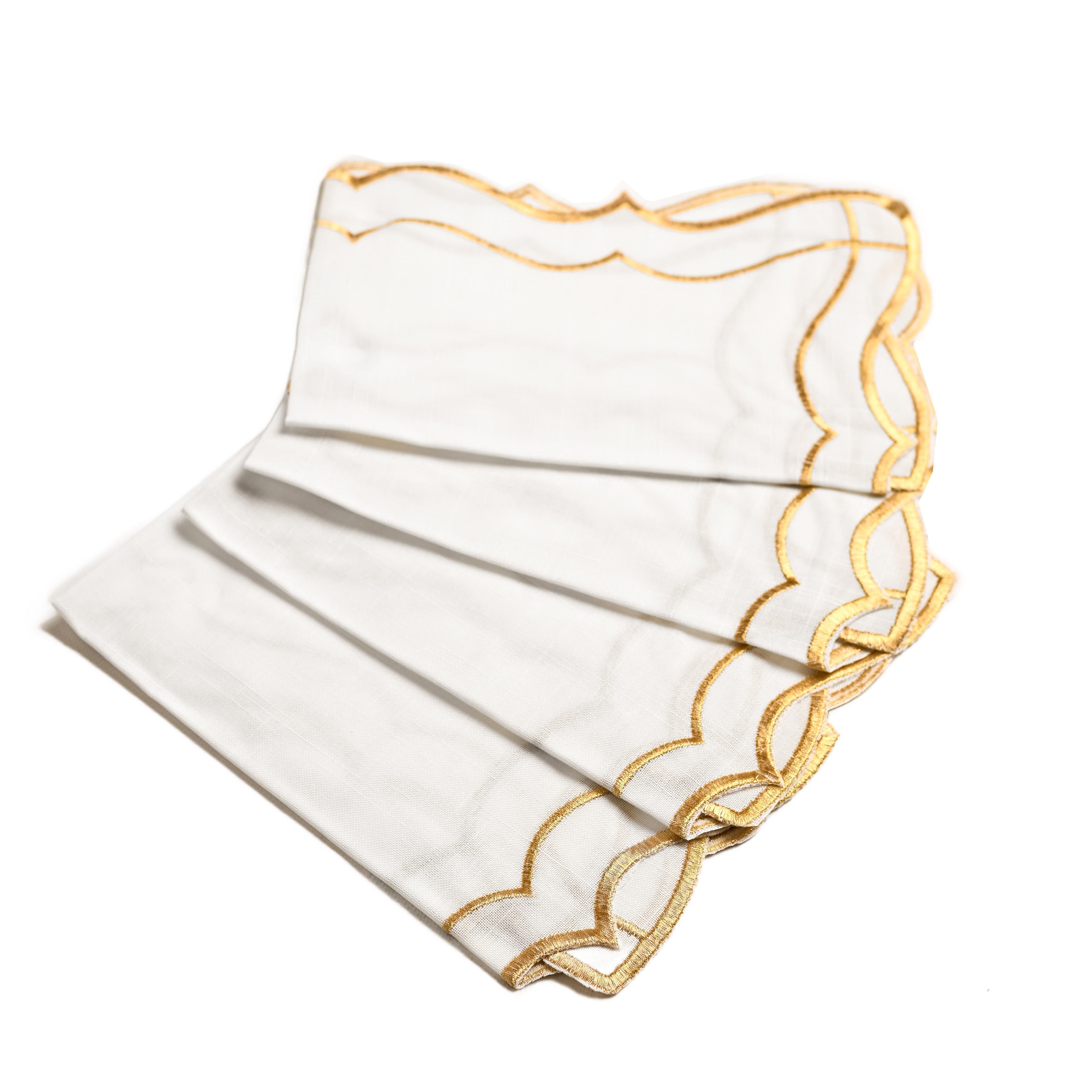 Gold Trim Napkins - 4 Count - The Closeout Connection