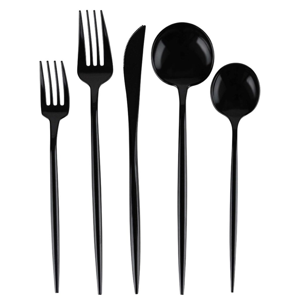 Novelty Black Flatware Collection - The Closeout Connection#Color_Black