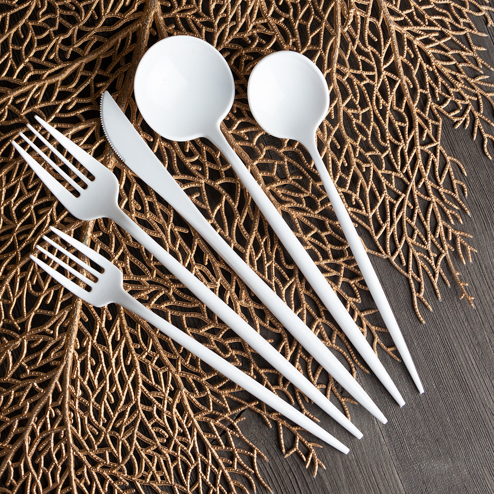Novelty White Flatware Collection - The Closeout Connection#Color_White