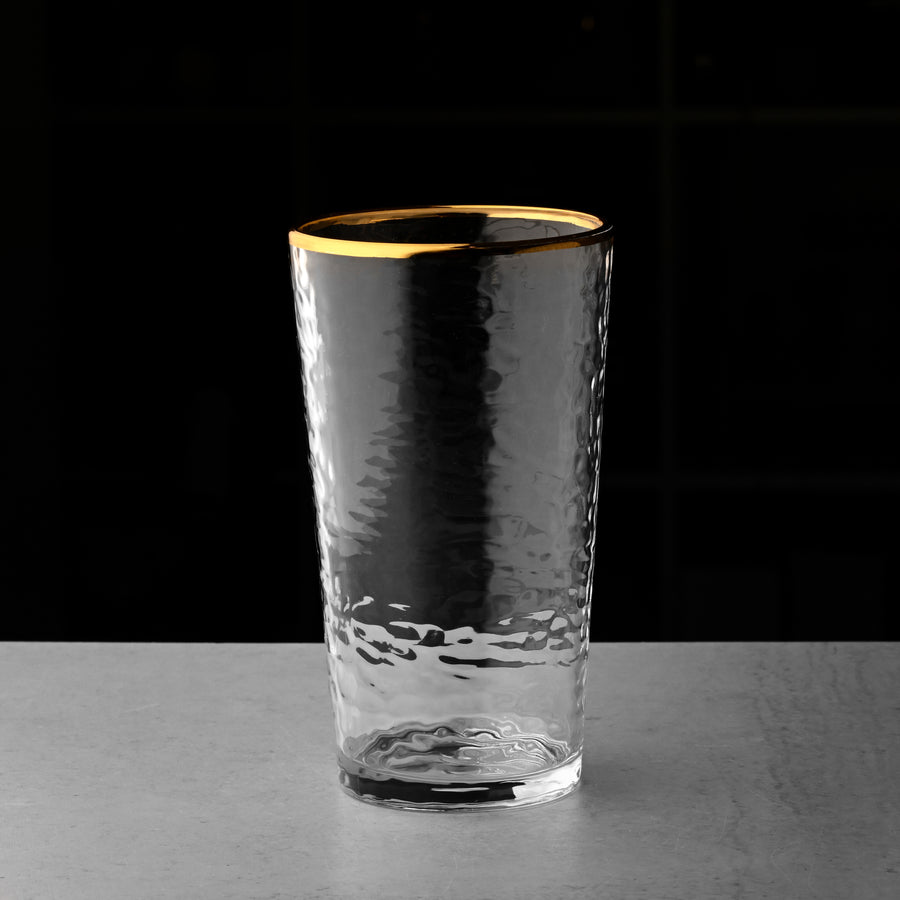 Tumbler (Highball) Clear Transparent Top with Golded rim - The Closeout Connection