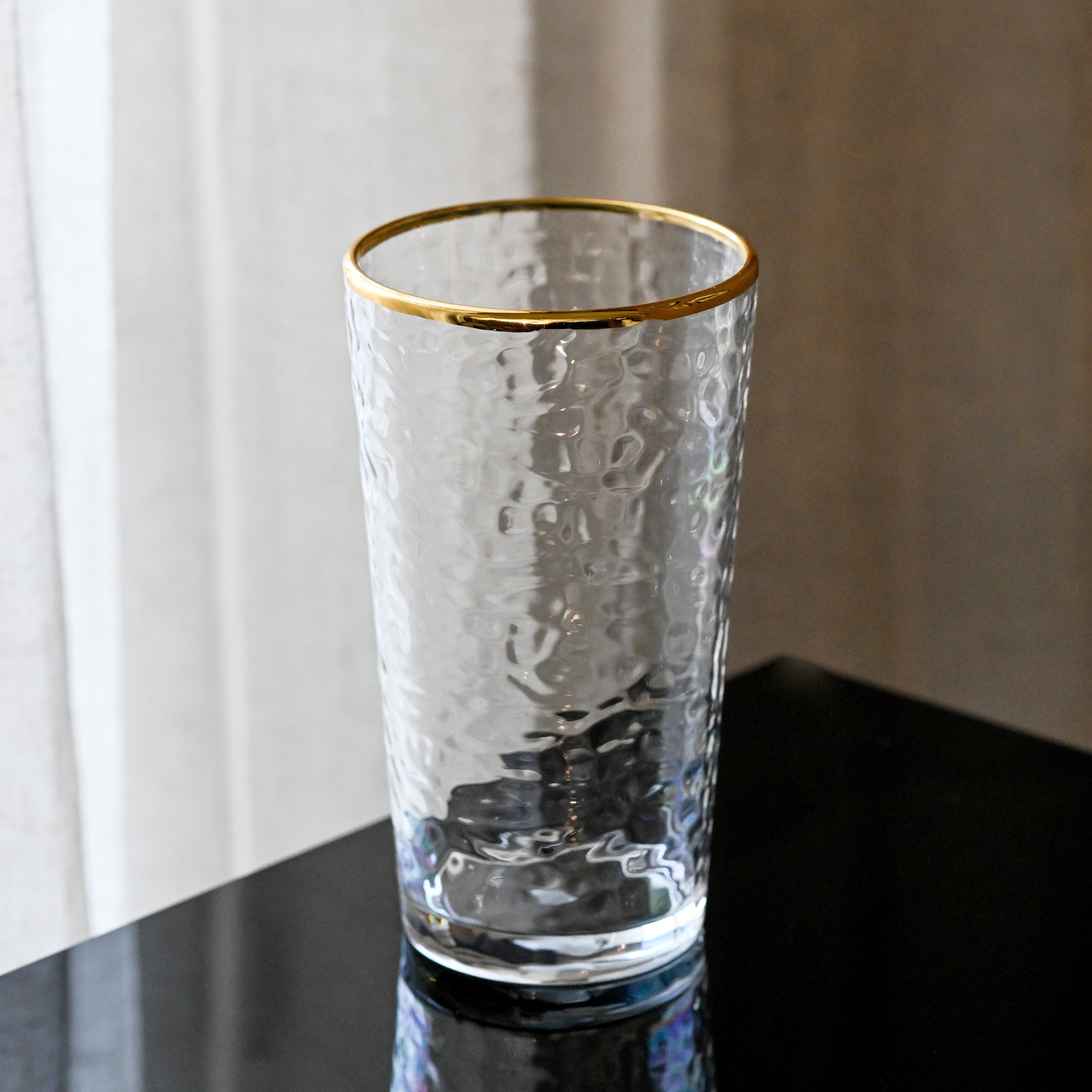 Tumbler (Highball) Clear Transparent Top with Golded rim - The Closeout Connection