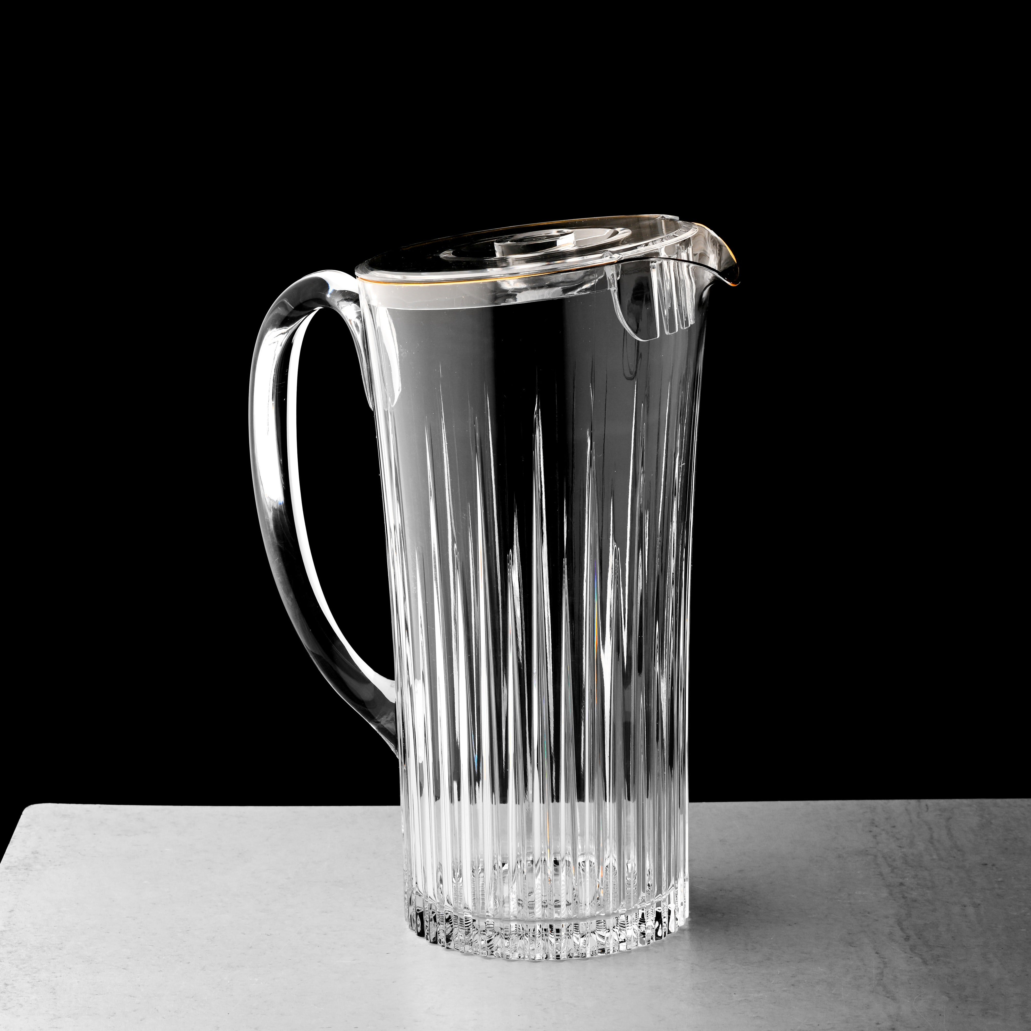 Pitcher Clear Transparent Top with Golden Rim - The Closeout Connection