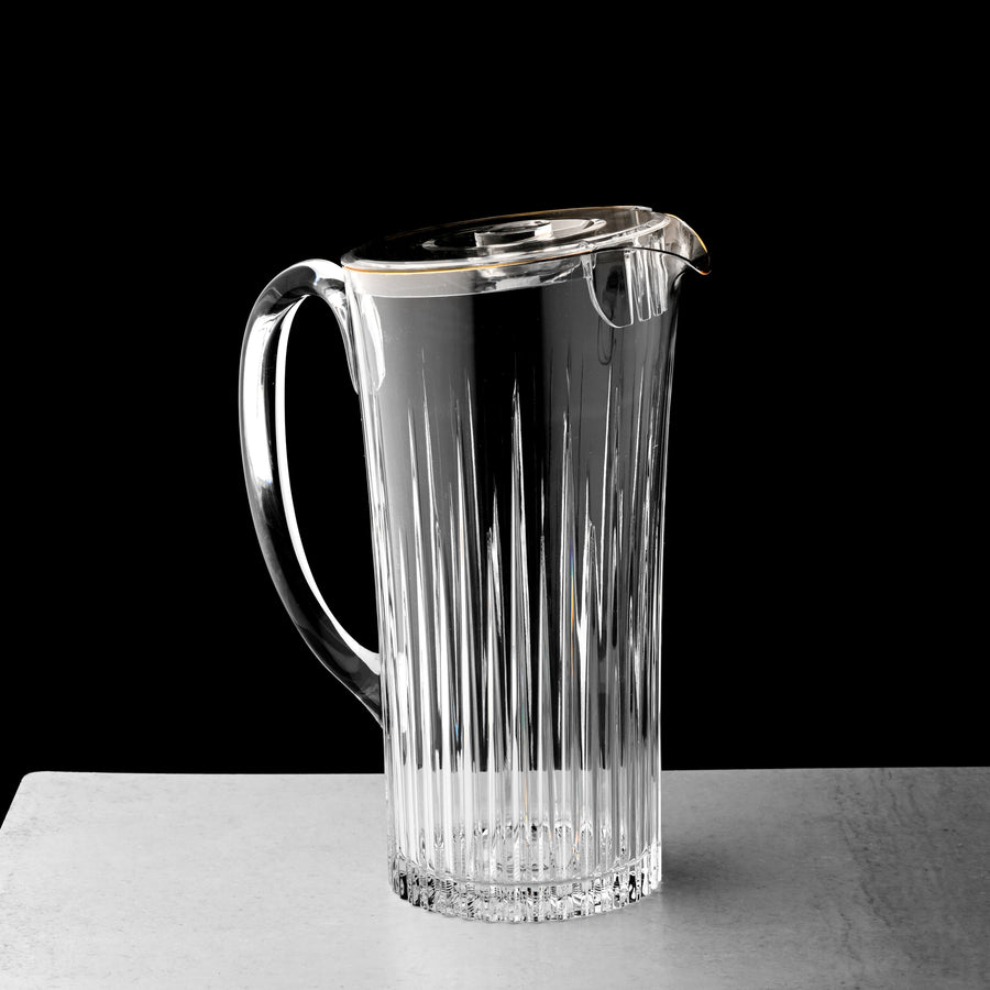 Pitcher Clear Transparent Top with Golden Rim - The Closeout Connection