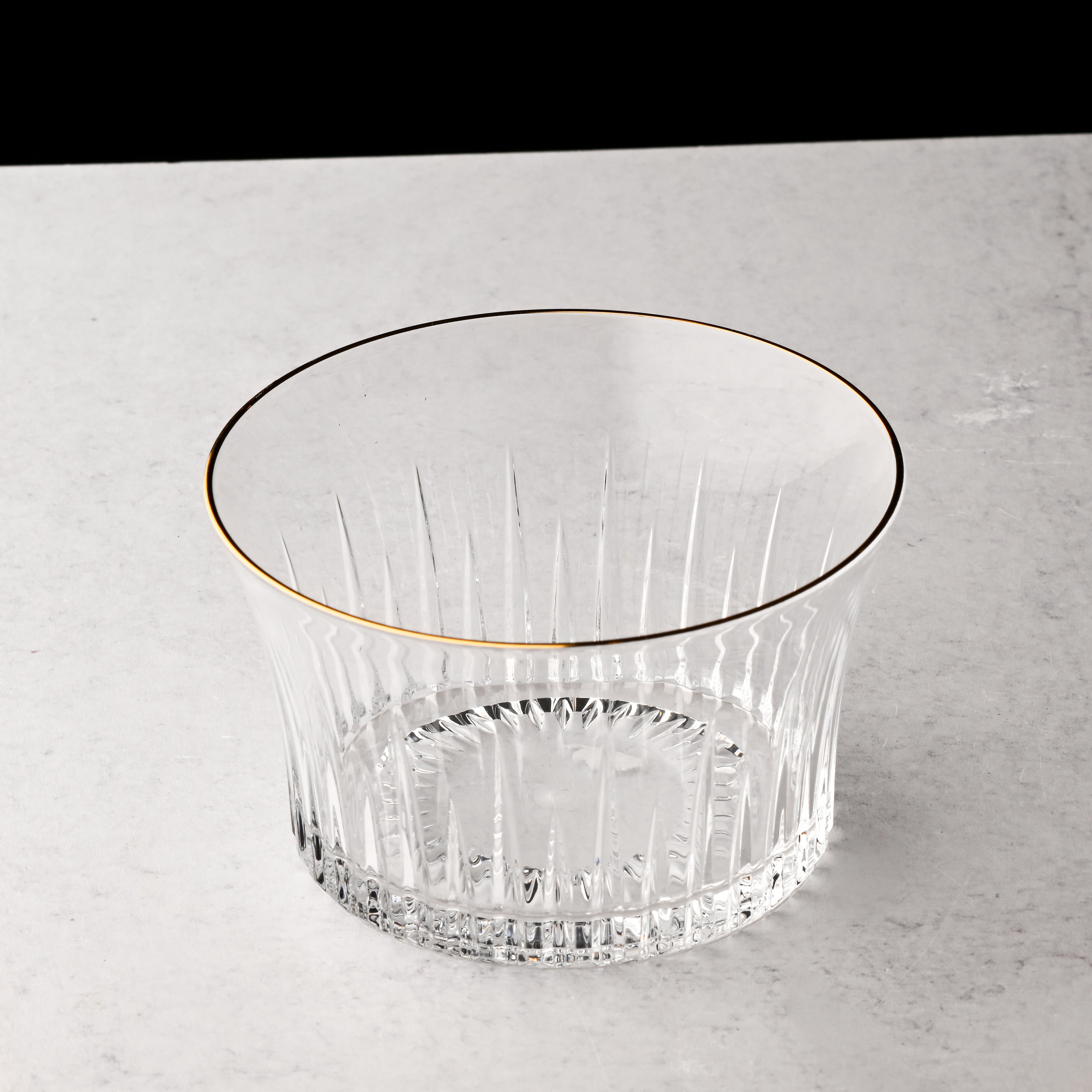 Small Bowl Clear Transparent Top with Golden Rim - The Closeout Connection