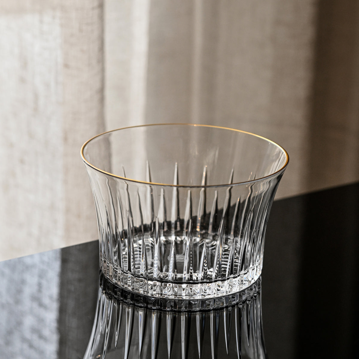 Small Bowl Clear Transparent Top with Golden Rim - The Closeout Connection