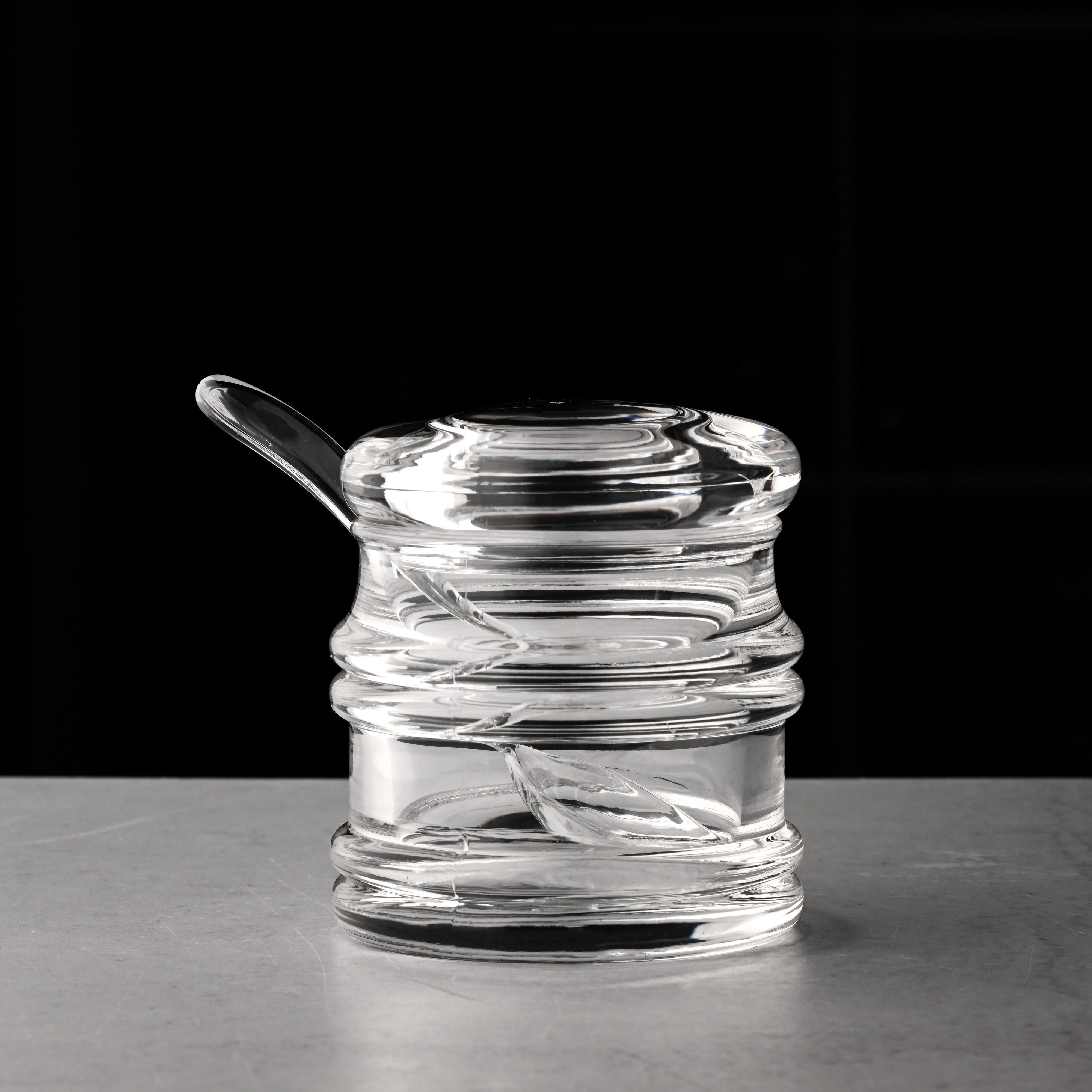 Sugar Jar Clear Transparent with Spoon - The Closeout Connection