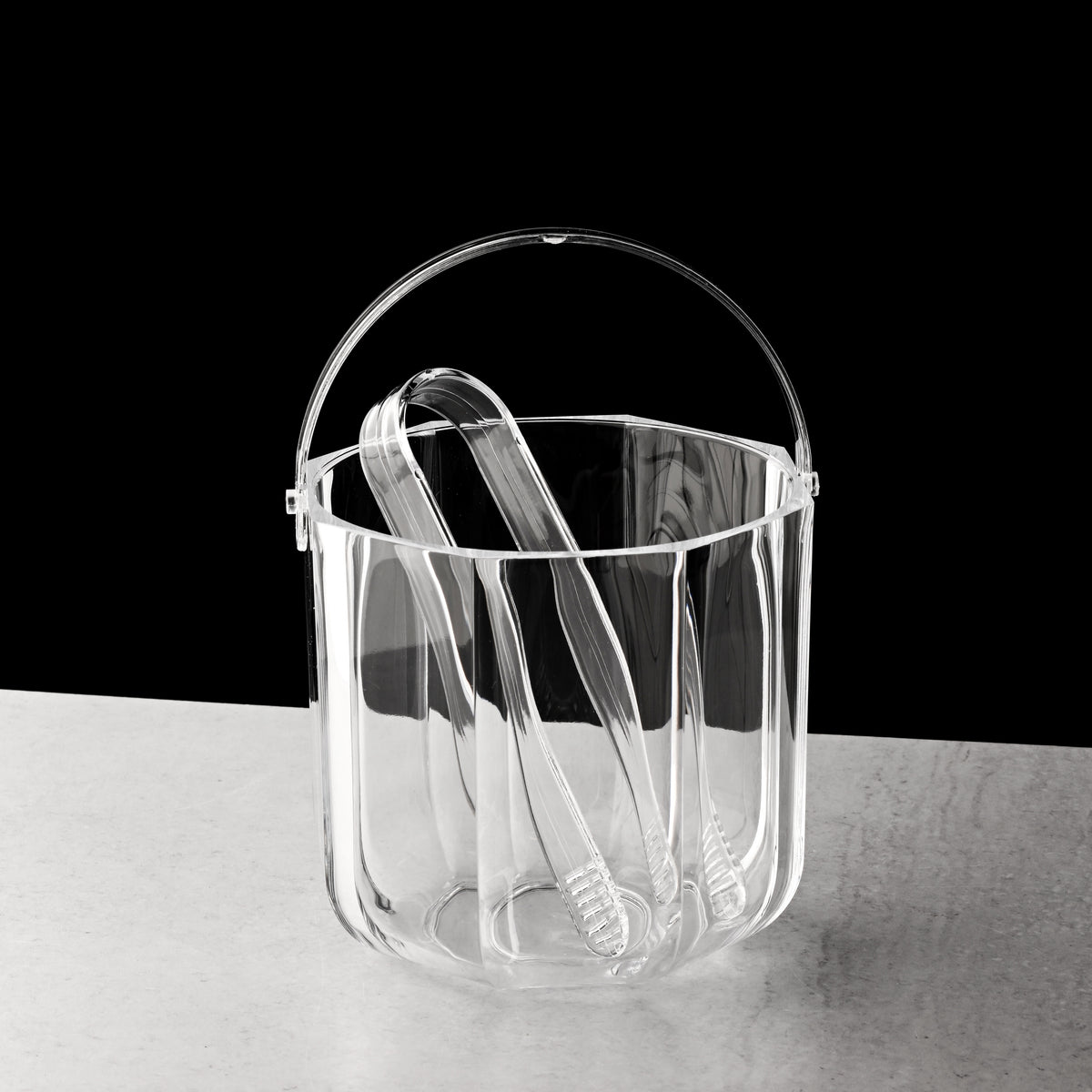 Ice Bucket Clear Transparent with Tong - The Closeout Connection