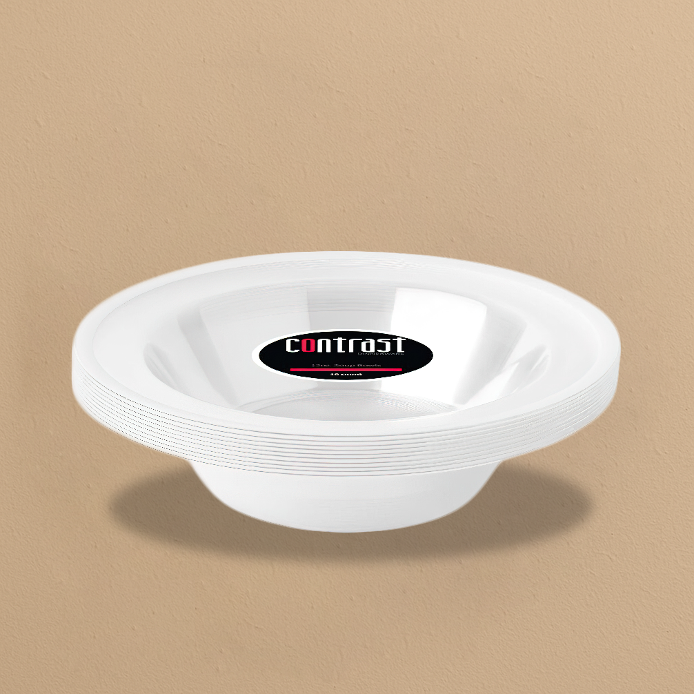 Soup Bowls Clear White Rim