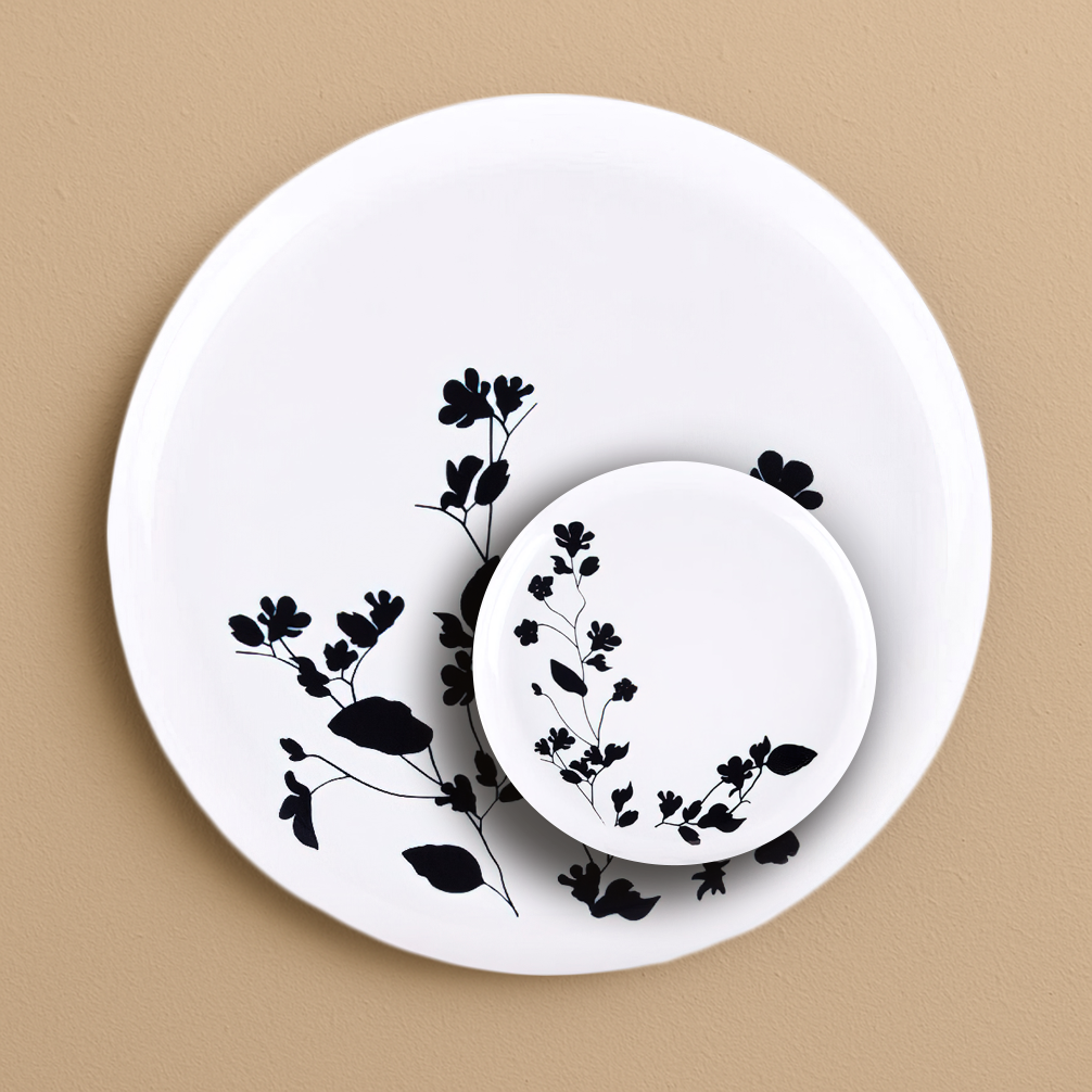 Garden Dinnerware Collection Black- 10 Count
