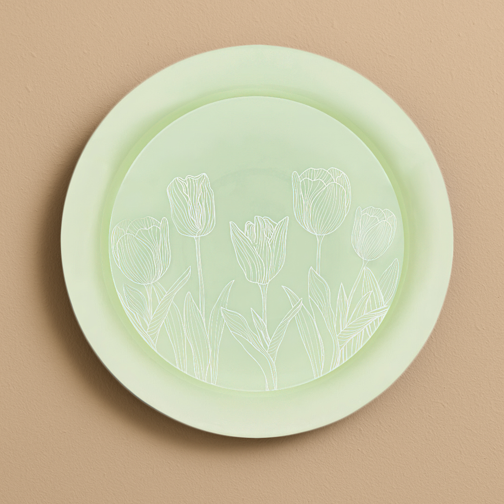 The Combo Tulips Soft Green Dinnerware- 32 Count