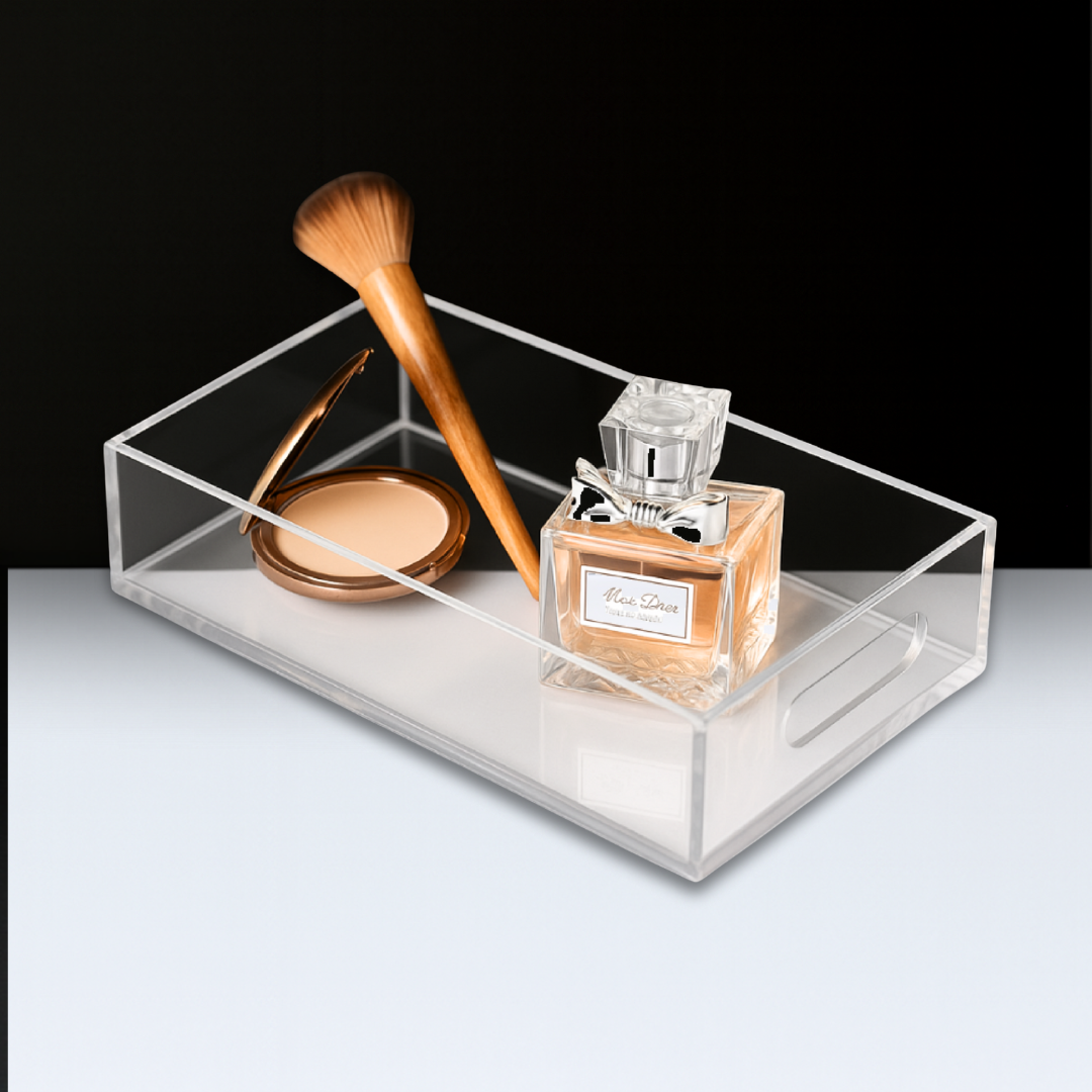 Small Lucite Clear Makeup Tray