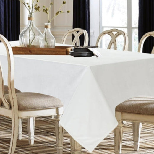 Santa Monica White Tablecloth - The Closeout Connection