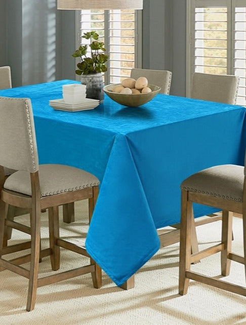 Santa Monica Blue Velvet Tablecloth - The Closeout Connection