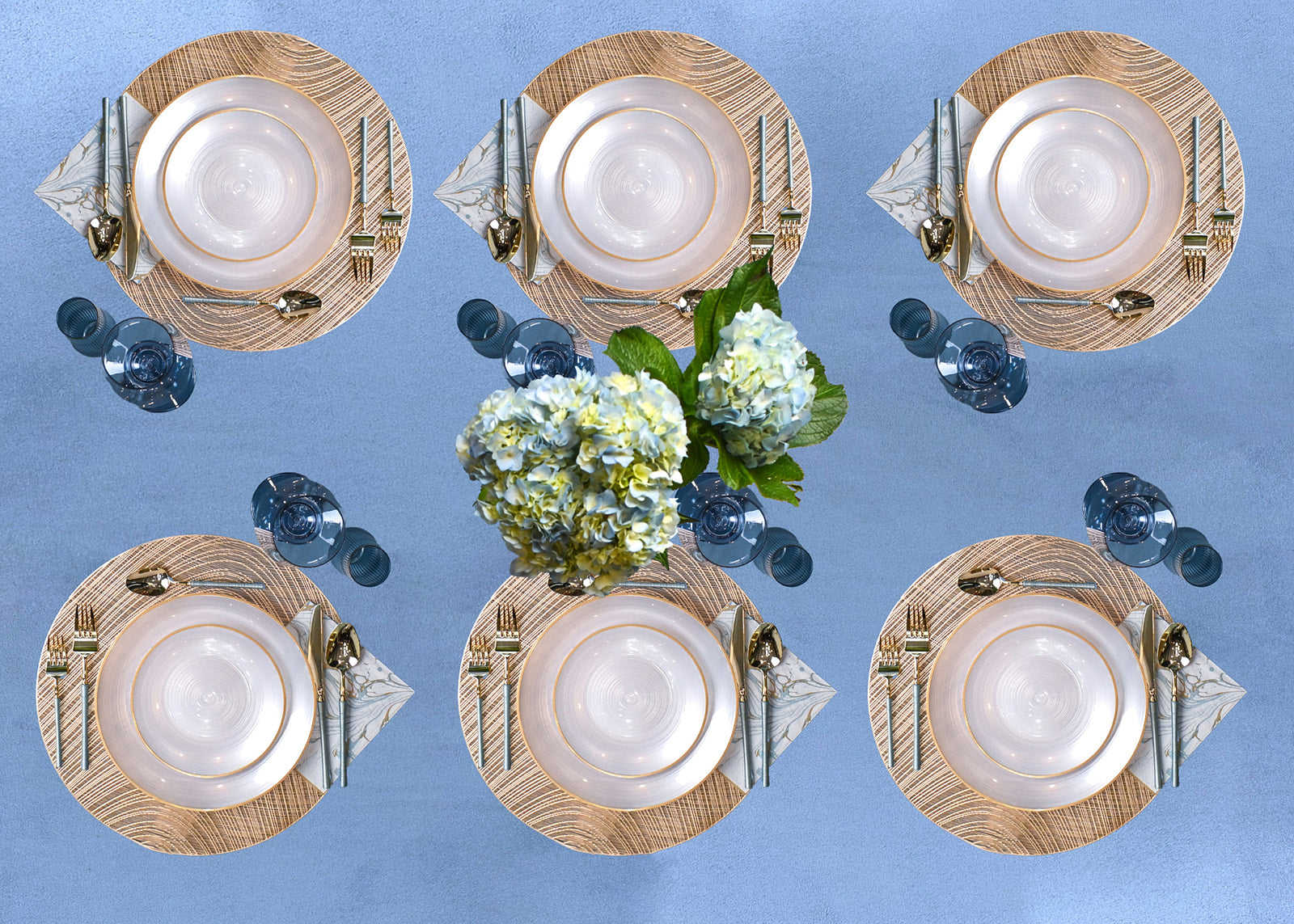 154 Piece Set - Azure Affair Scape 10 Guests