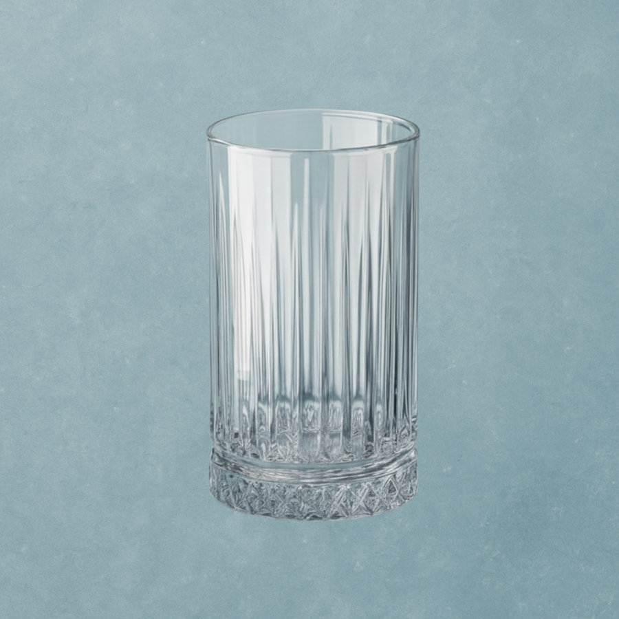 Prague Clear Ribbed Highball Glass - The Closeout Connection