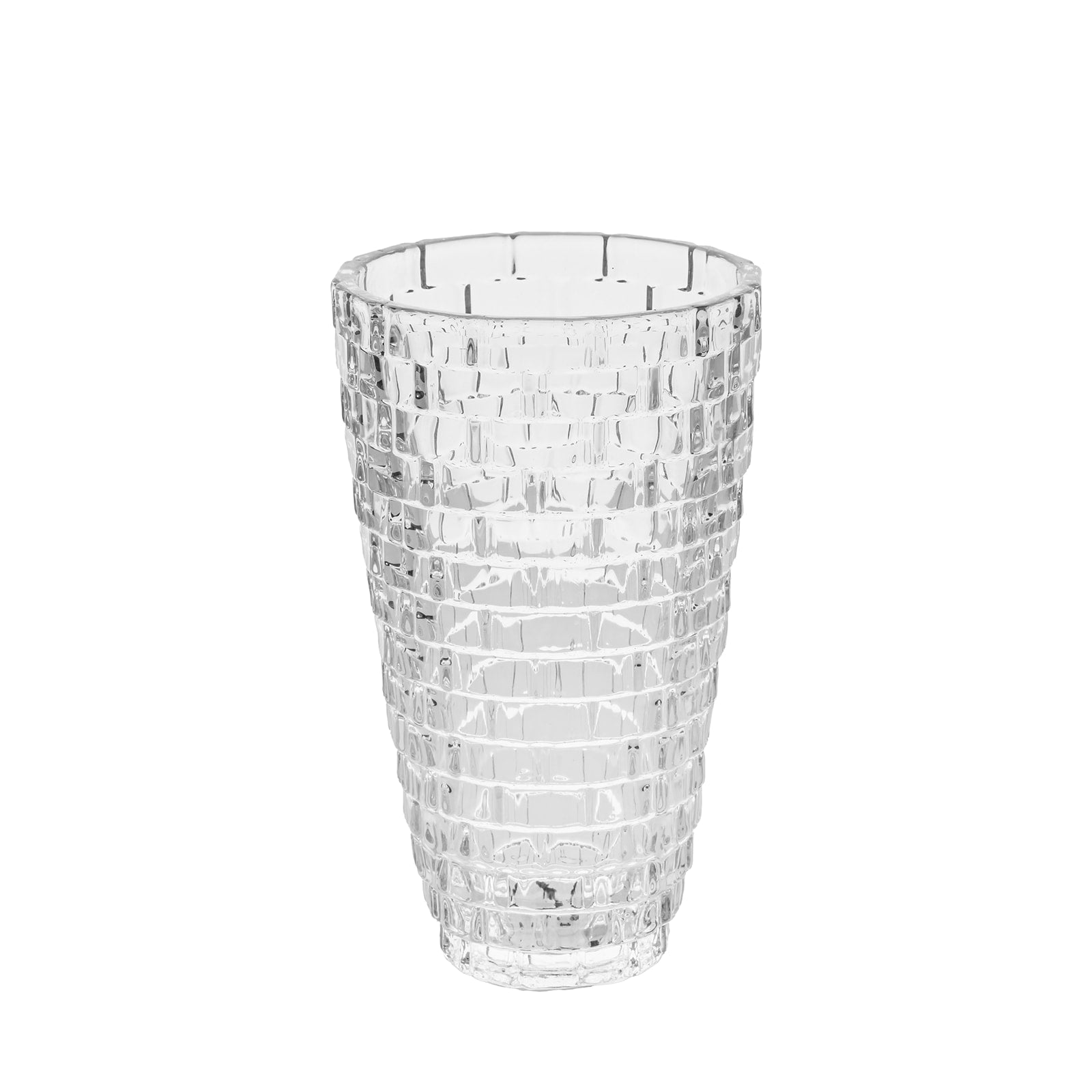 Round Basket Weave Glass Vase - The Closeout Connection