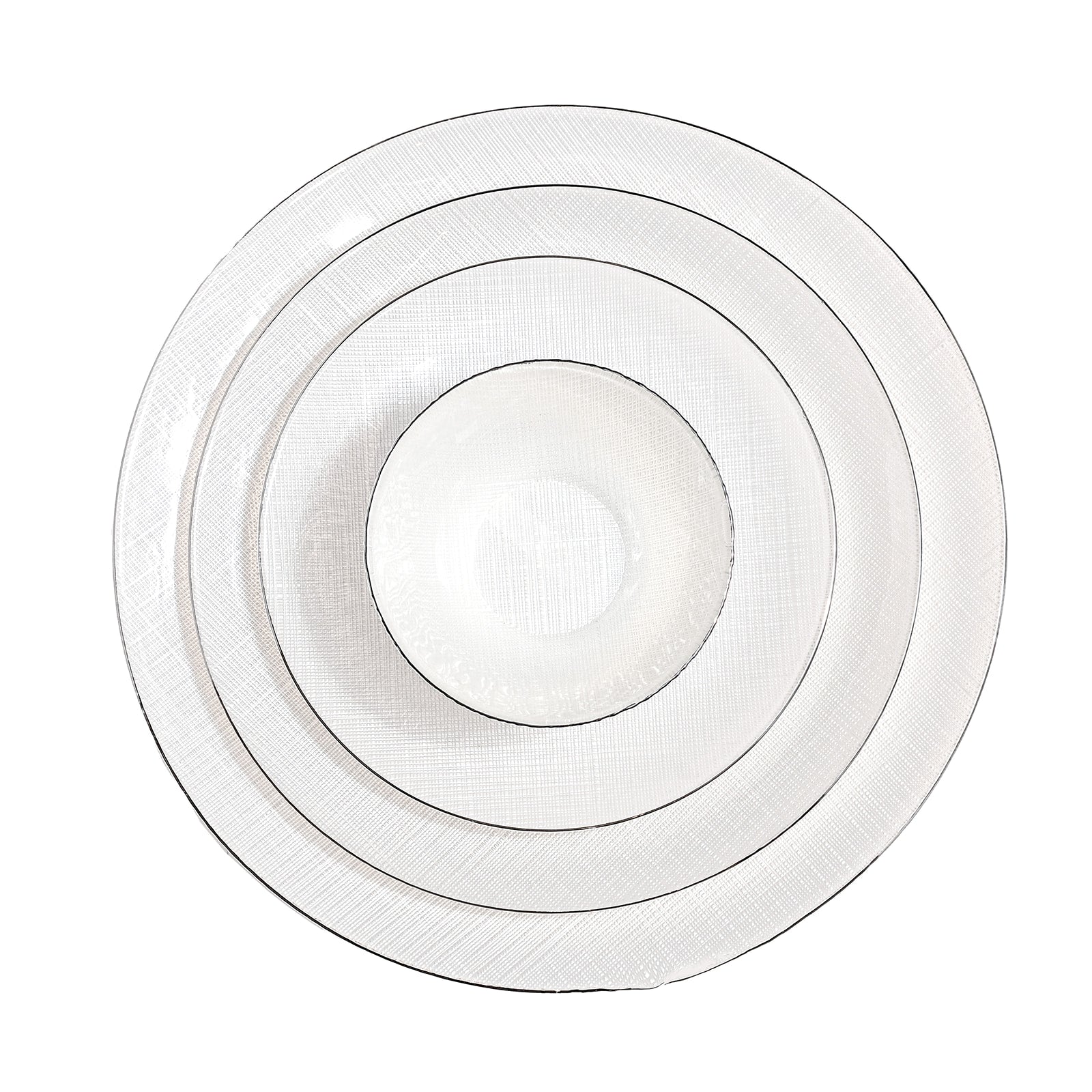 White Sketch Glass Dish Collection - The Closeout Connection