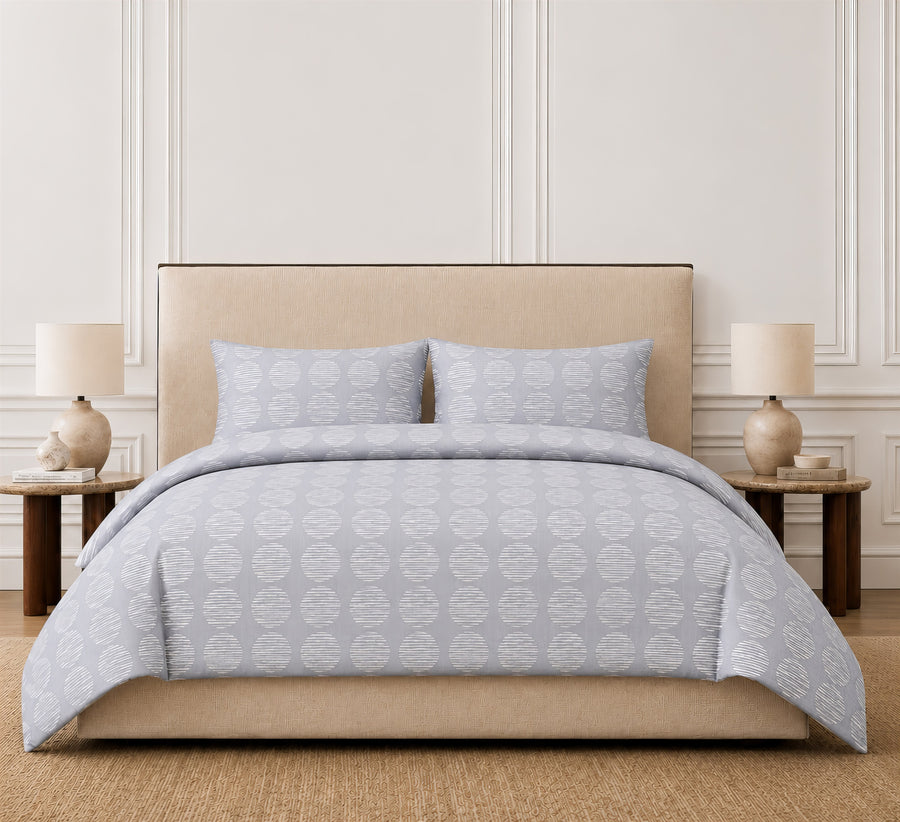 Luxe Stripe Dots Bedding Set - on bed