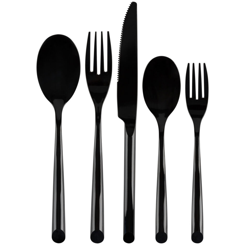 Suave Flatware Black 5-piece place setting#Color_Black