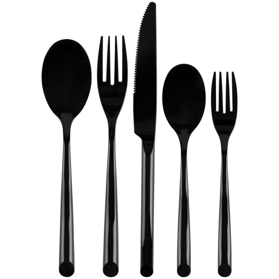 Suave Flatware Black 5-piece place setting