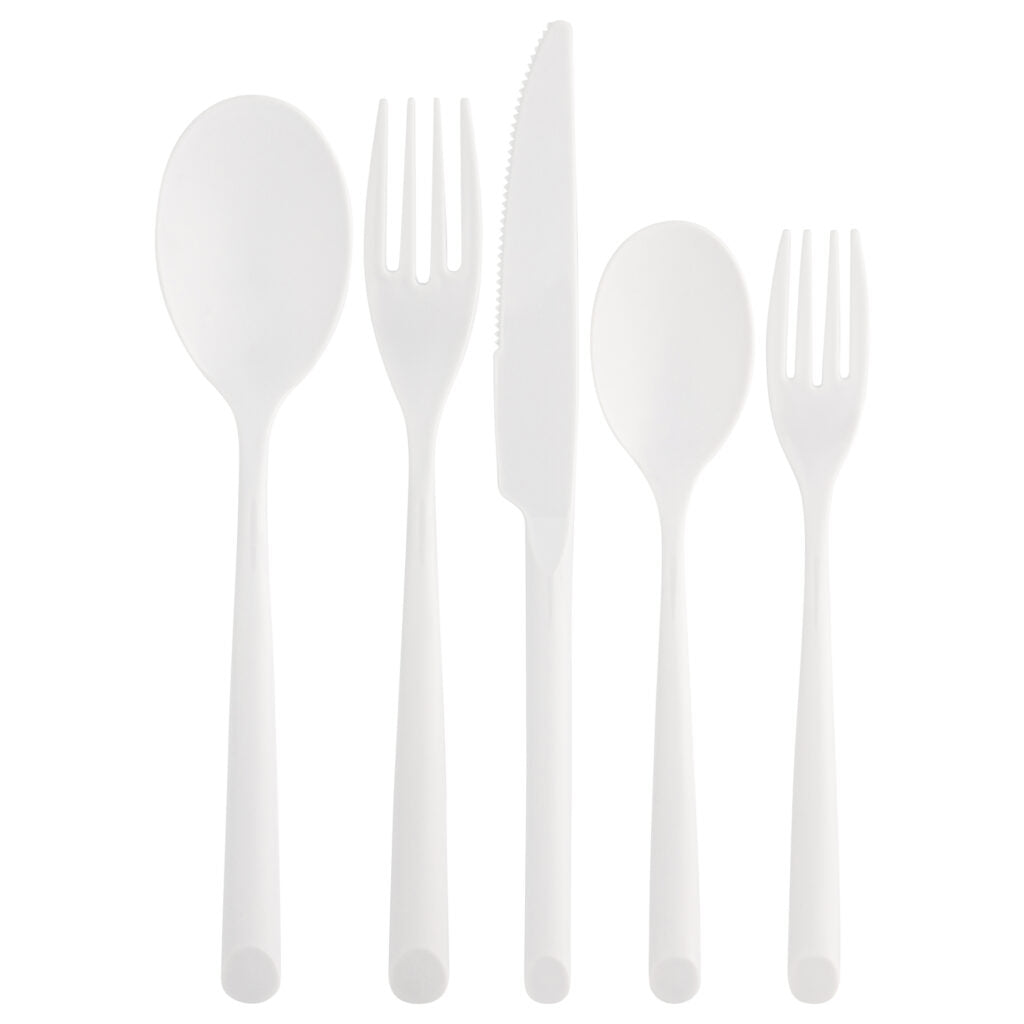 Suave Flatware White 5-piece place setting#Color_White