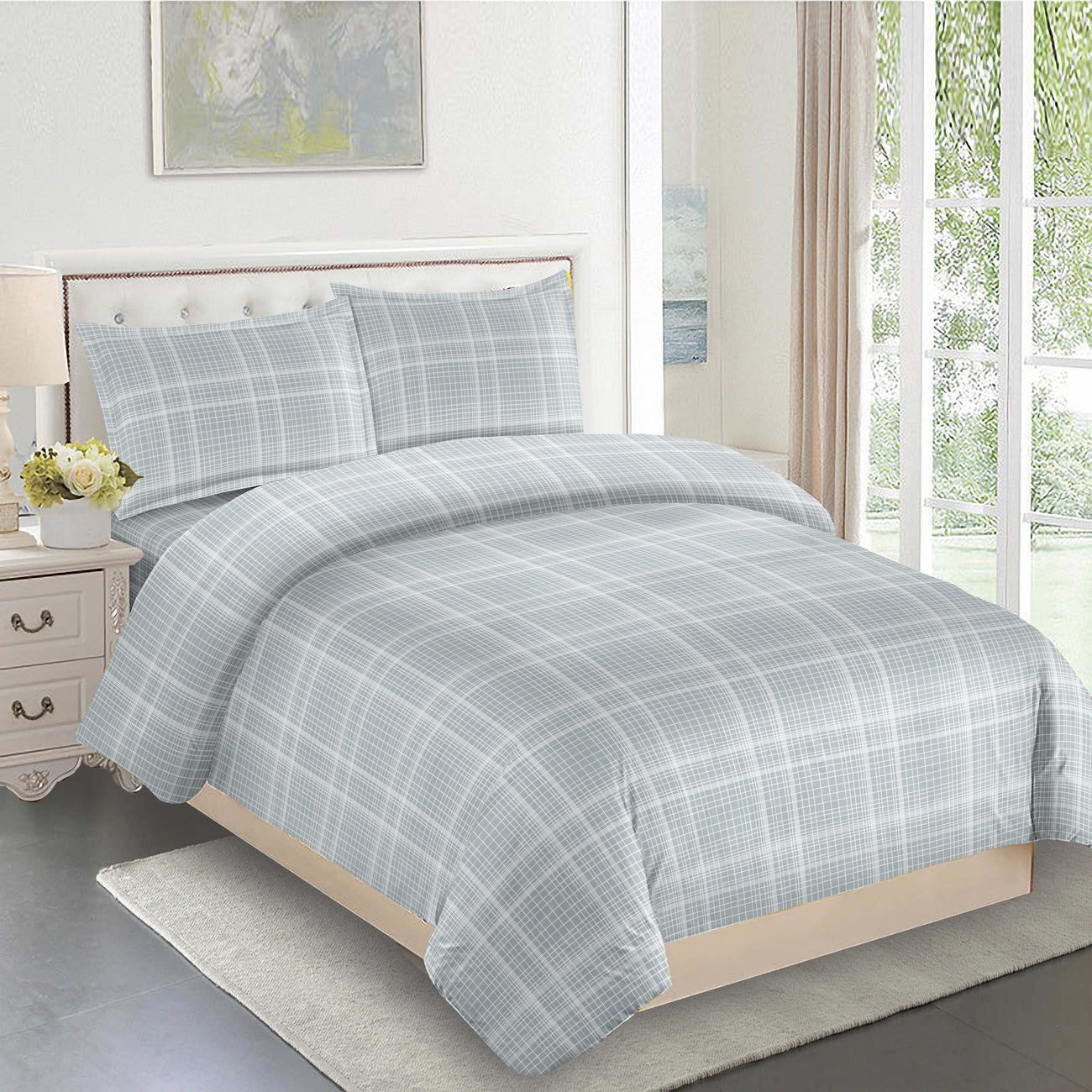 Simple Plaid Twin Bedding Set