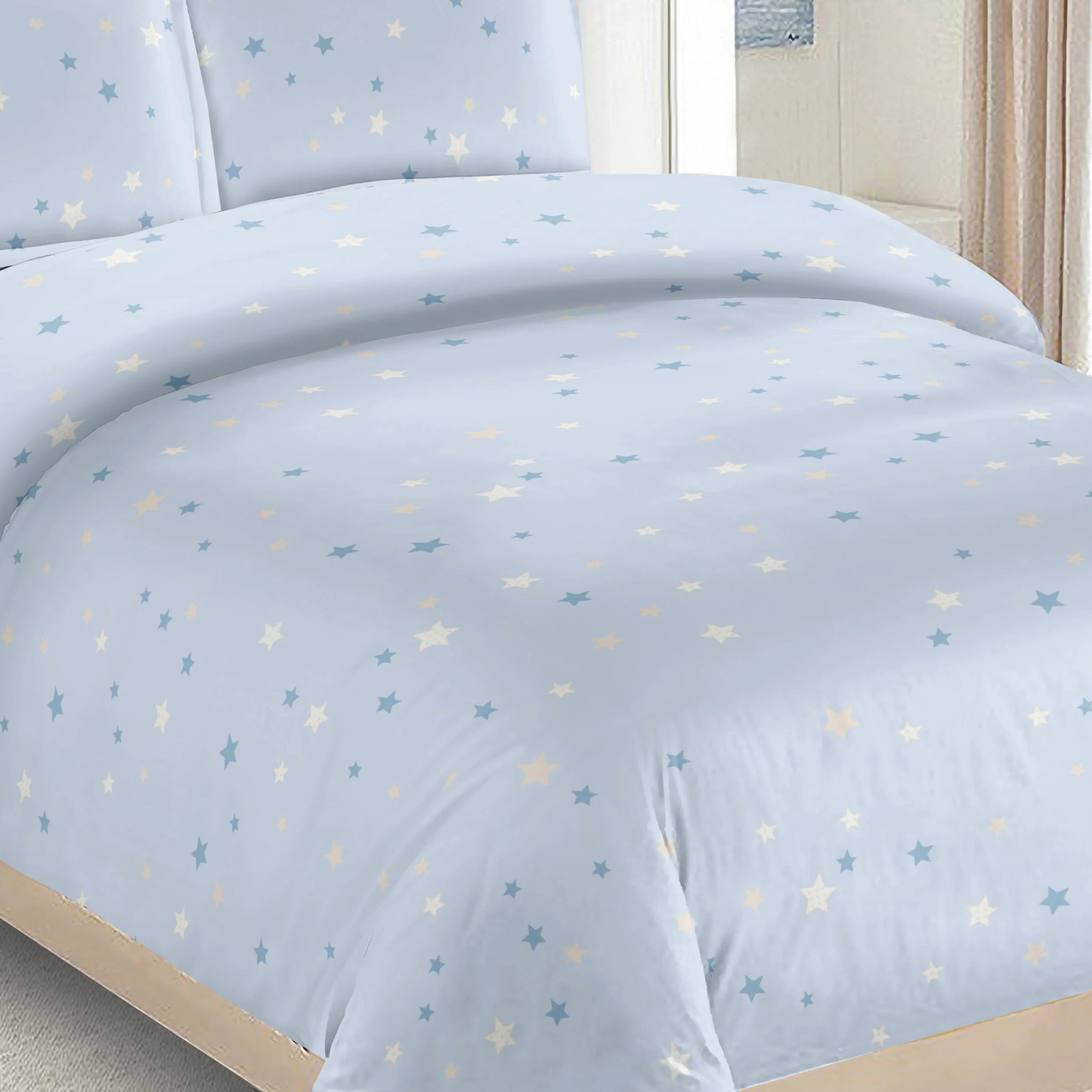 Light Blue Star 6PC Twin Bedding Set