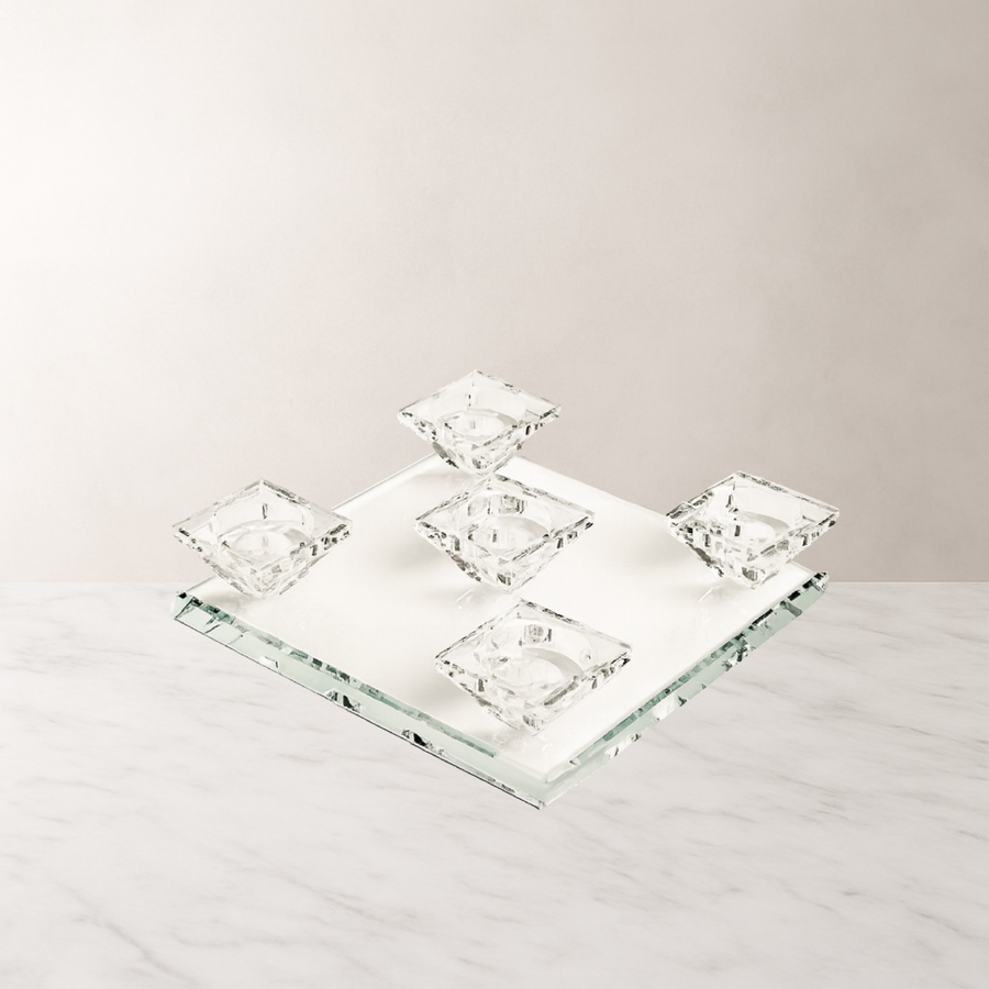 Square Flat 5 Candle Holder - The Closeout Connection