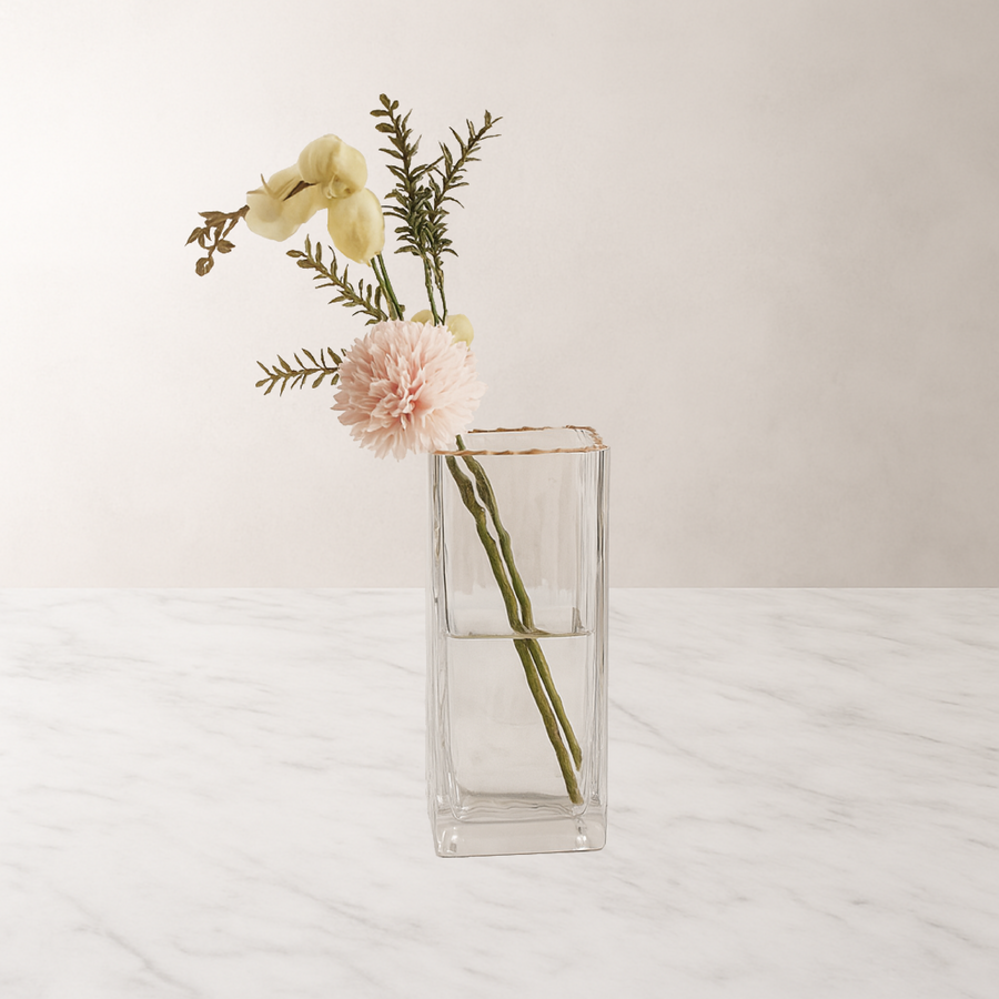 Monte Carlo Gold Rimmed Euro Hammered Vase - The Closeout Connection