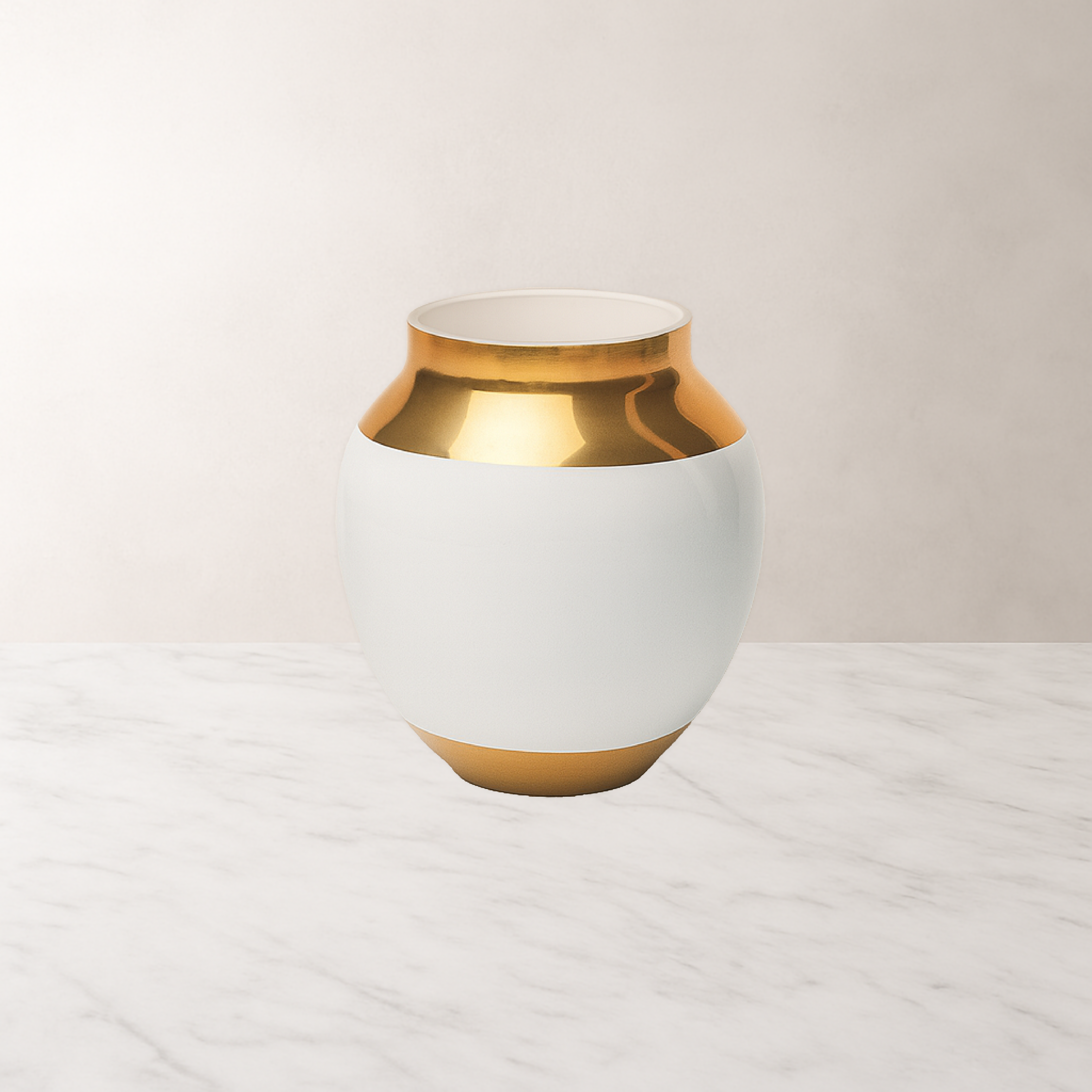 White and Gold Medium Vase