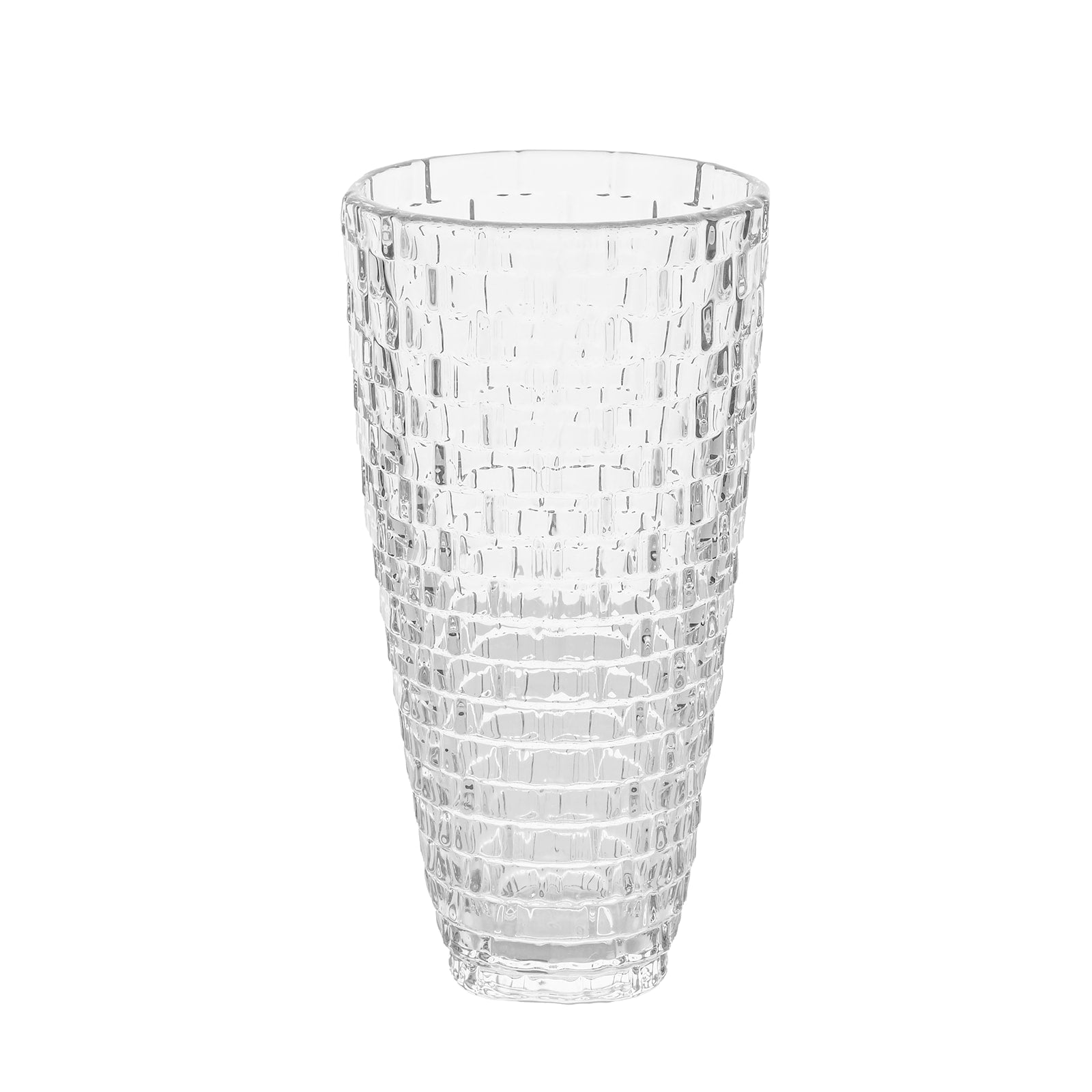 Round Basket Weave Glass Vase - The Closeout Connection