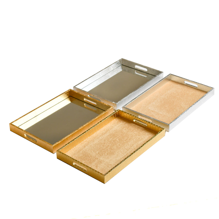Small Gold Mirrored Tray - The Closeout Connection