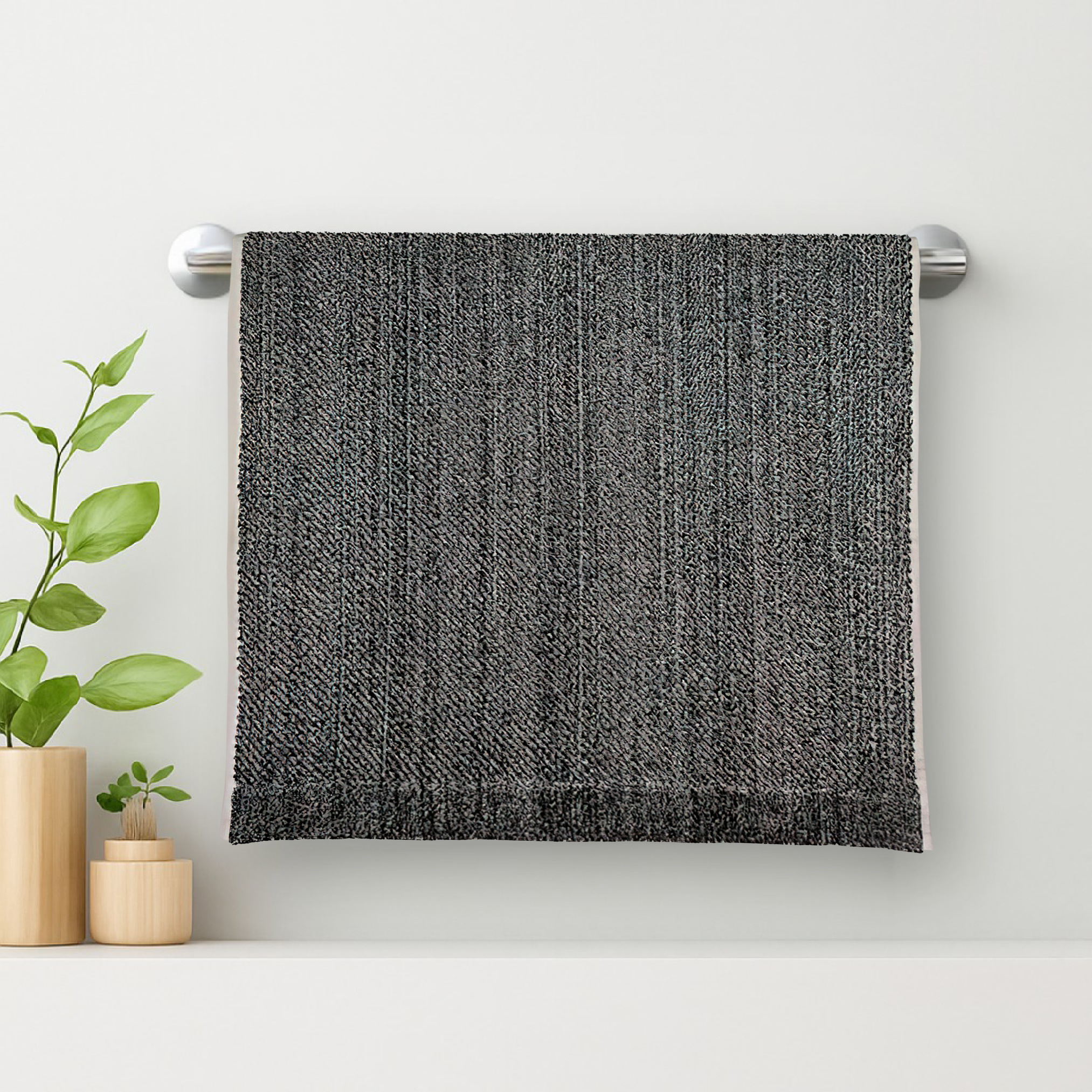 Diagonal Black Towel