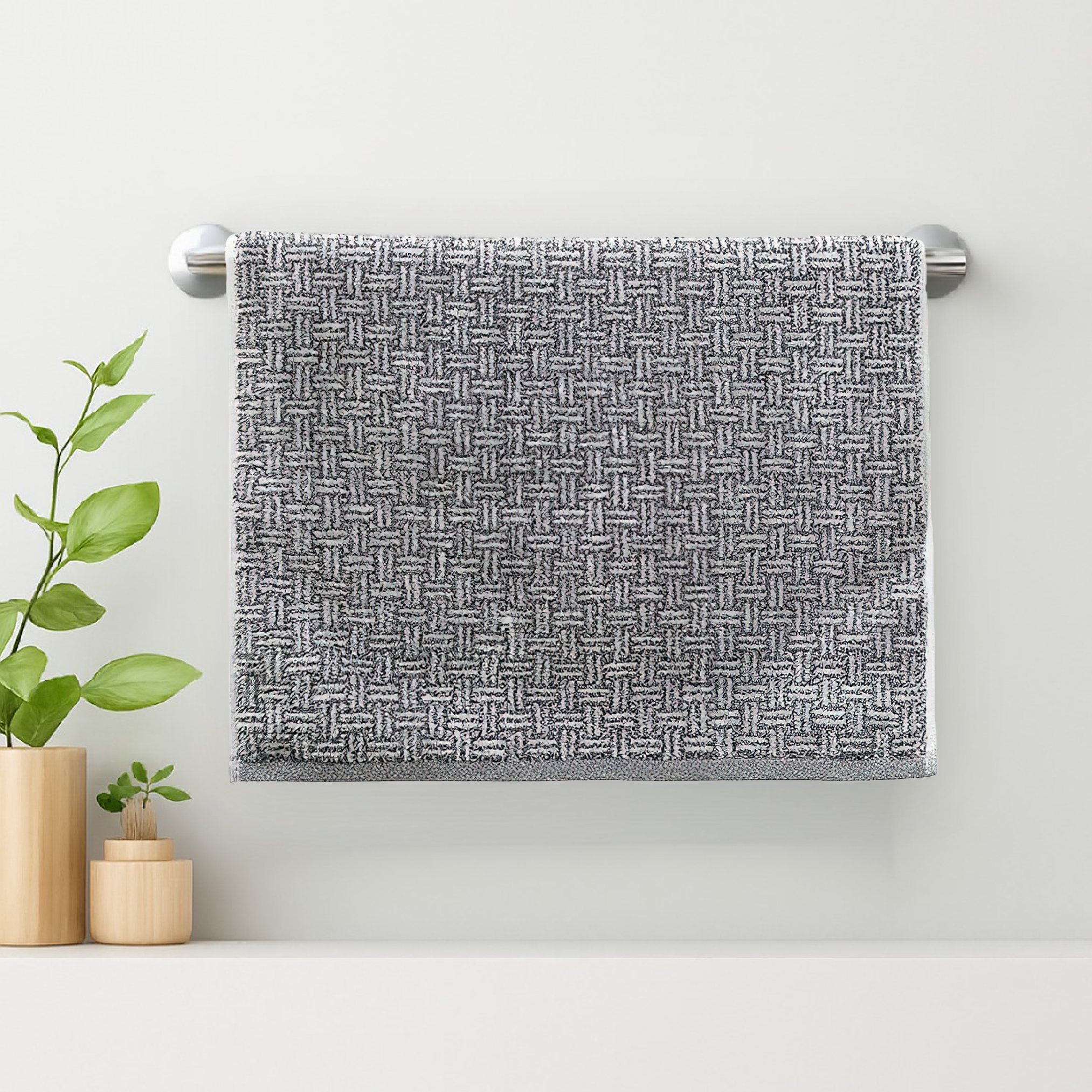 Brick Stone Hand Towel Gray