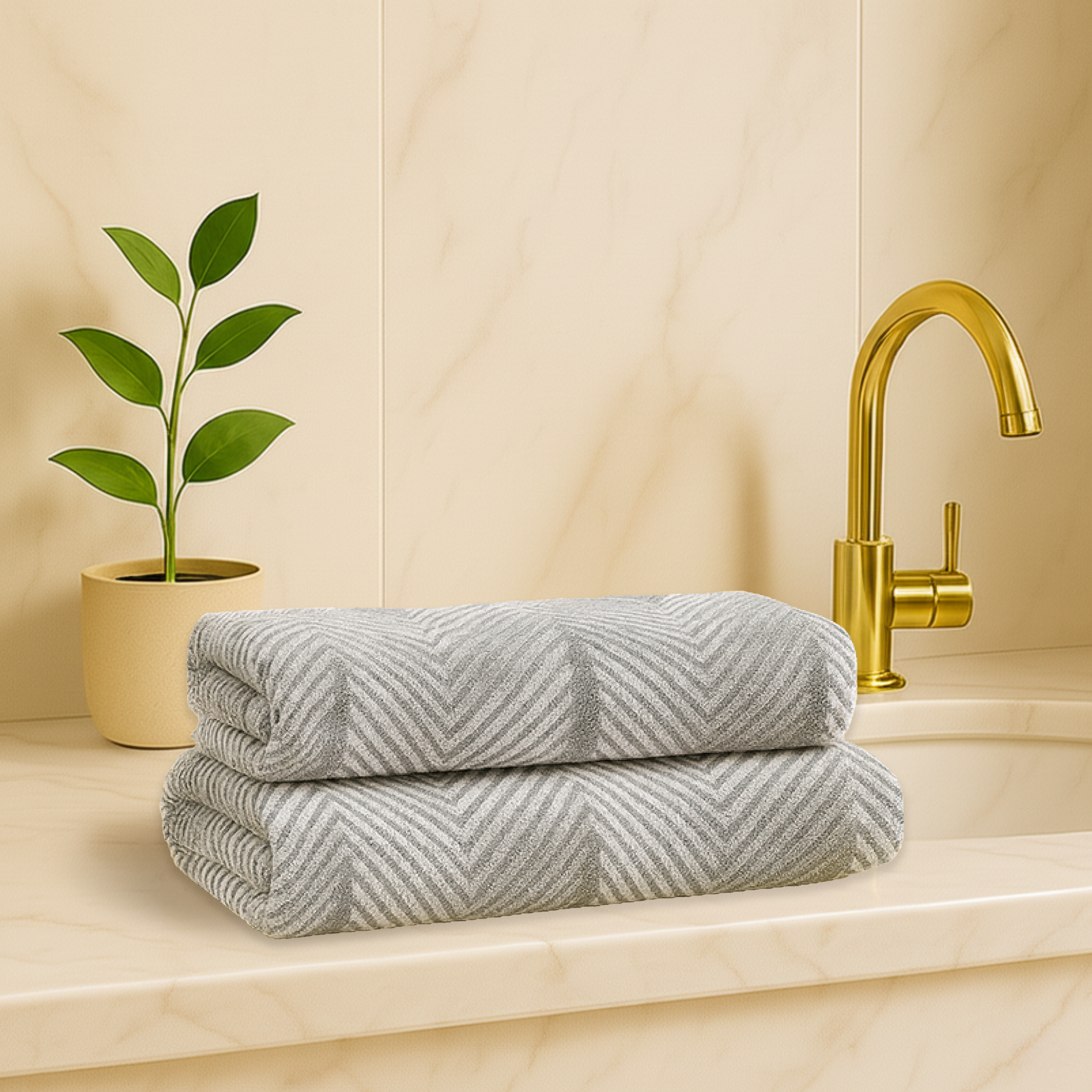 Silver Waves Hand Towel