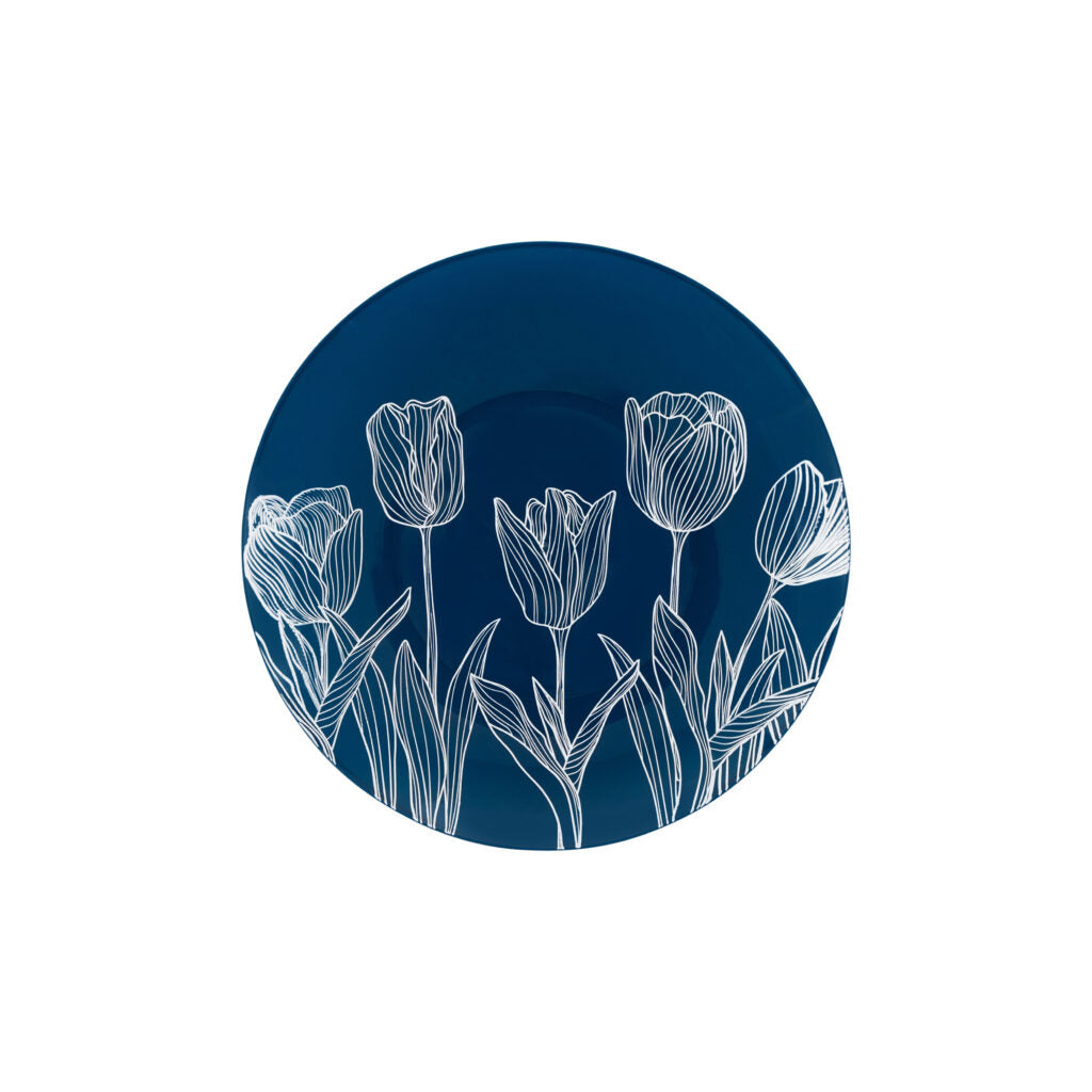 White/Navy Blue Dinnerware- 32 Count