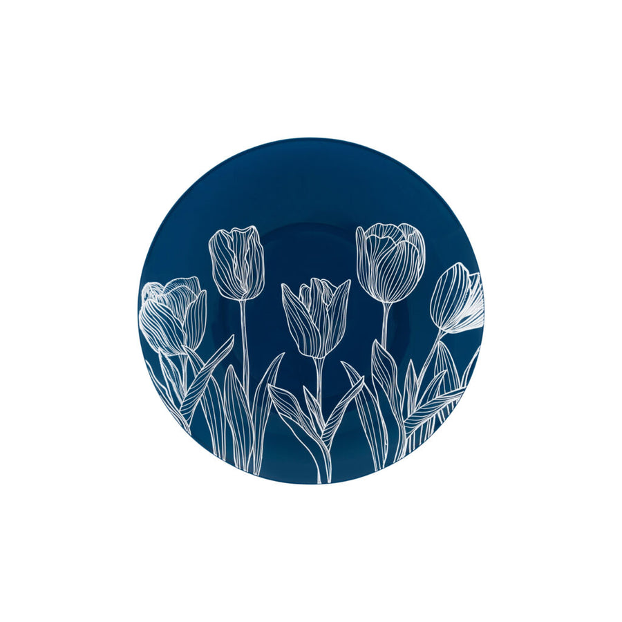 White/Navy Blue Dinnerware- 32 Count - The Closeout Connection