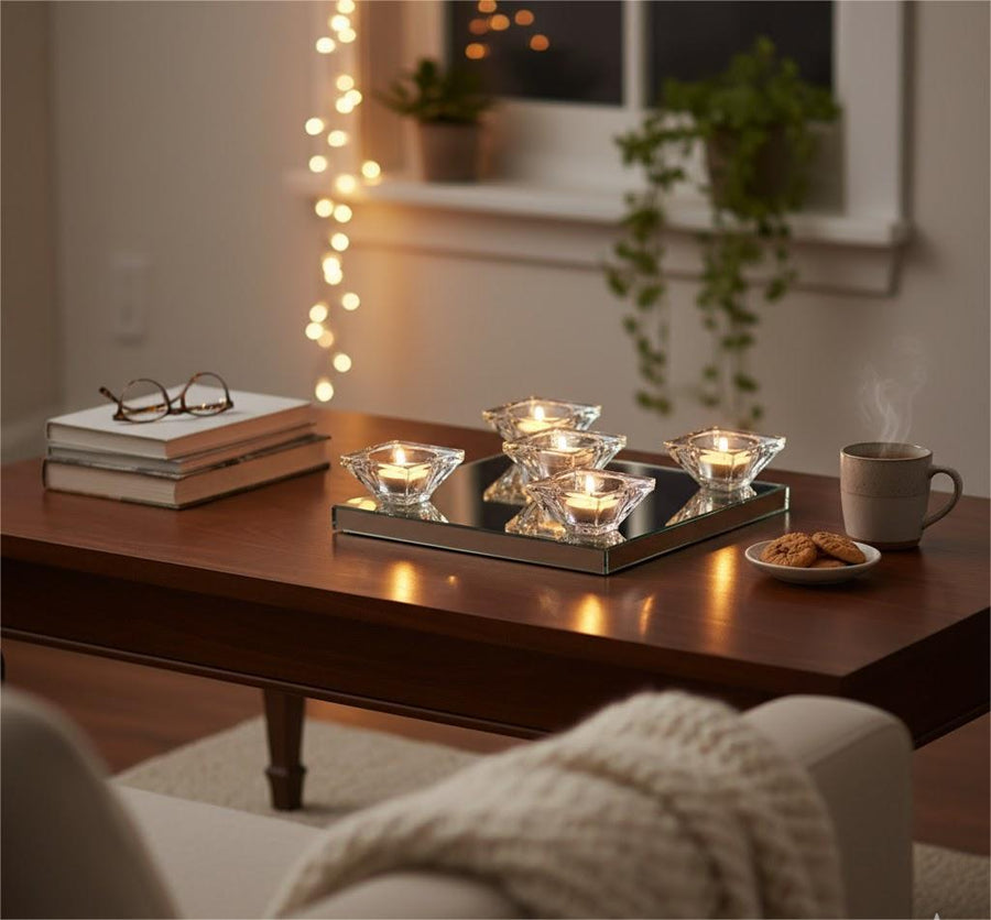Square Flat 5 Candle Holder - The Closeout Connection