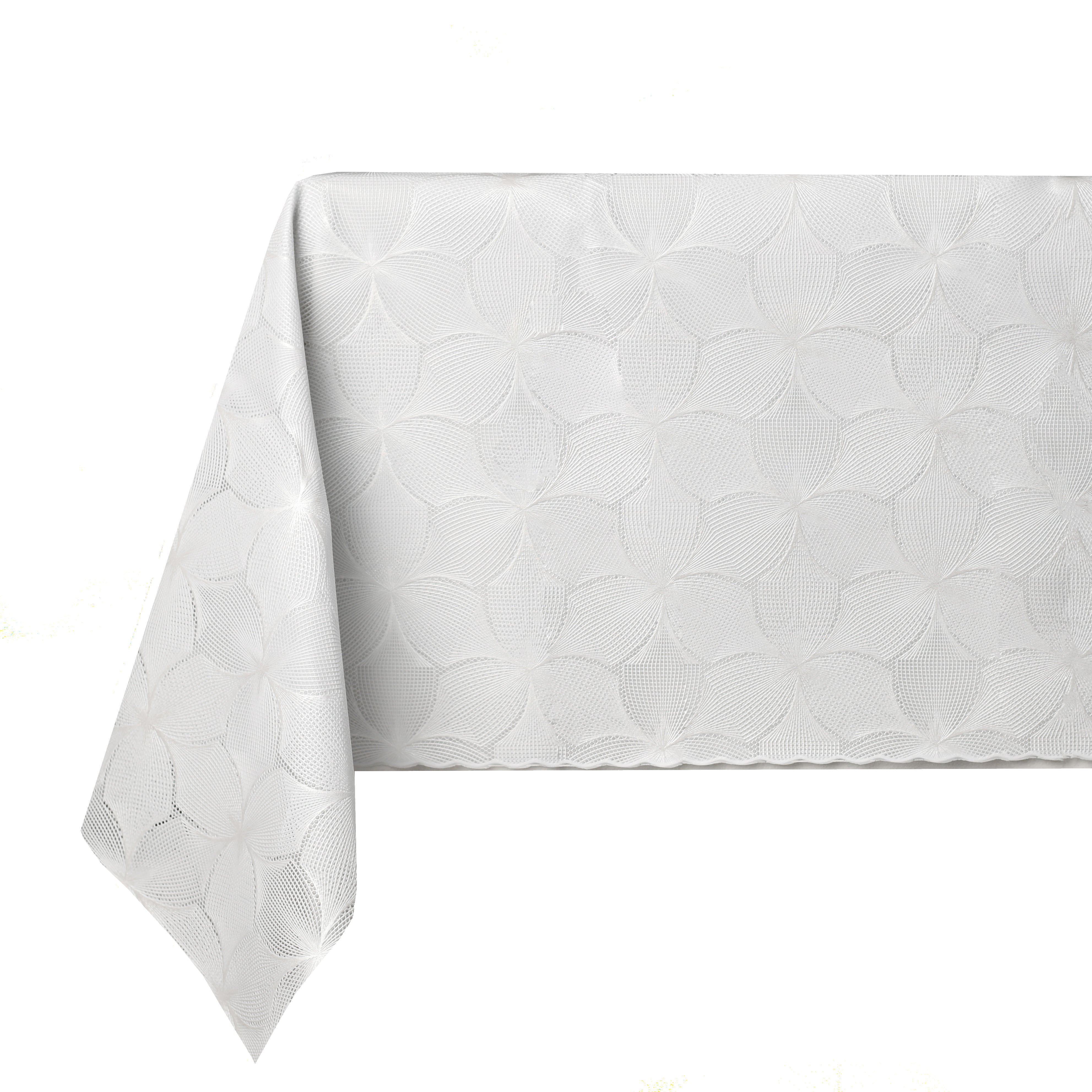 Utica Vinyl Tablecloth - white petal design