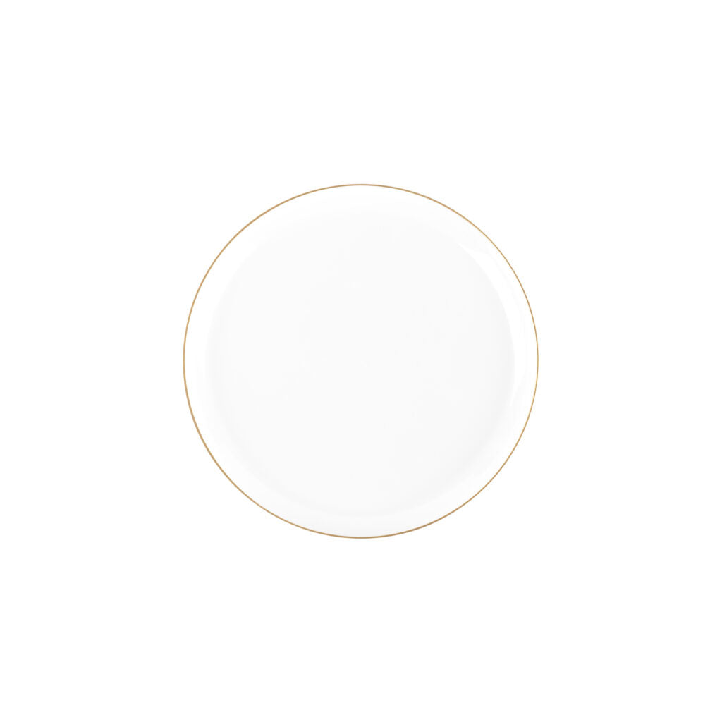 Edge Collection Round Plates - 10 Count - White/Gold#Color_White-Gold