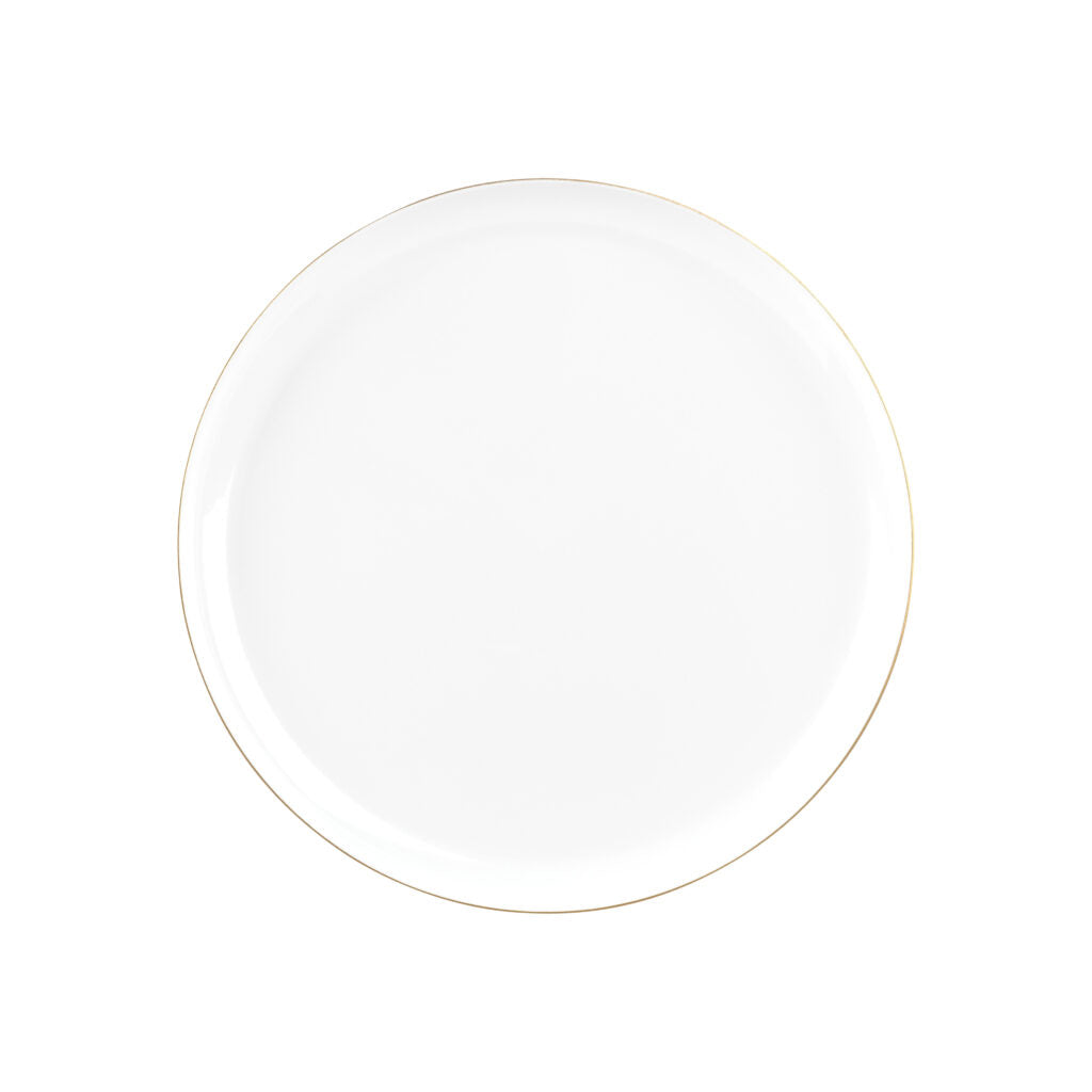 Edge Collection Round Plates - 10 Count - White/Gold#Color_White-Gold