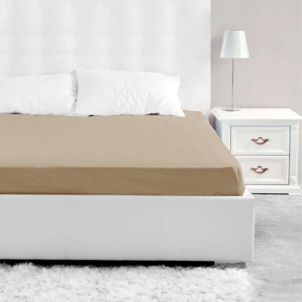 Luxe Premium 100% Cotton Fitted Sheet in Taupe
