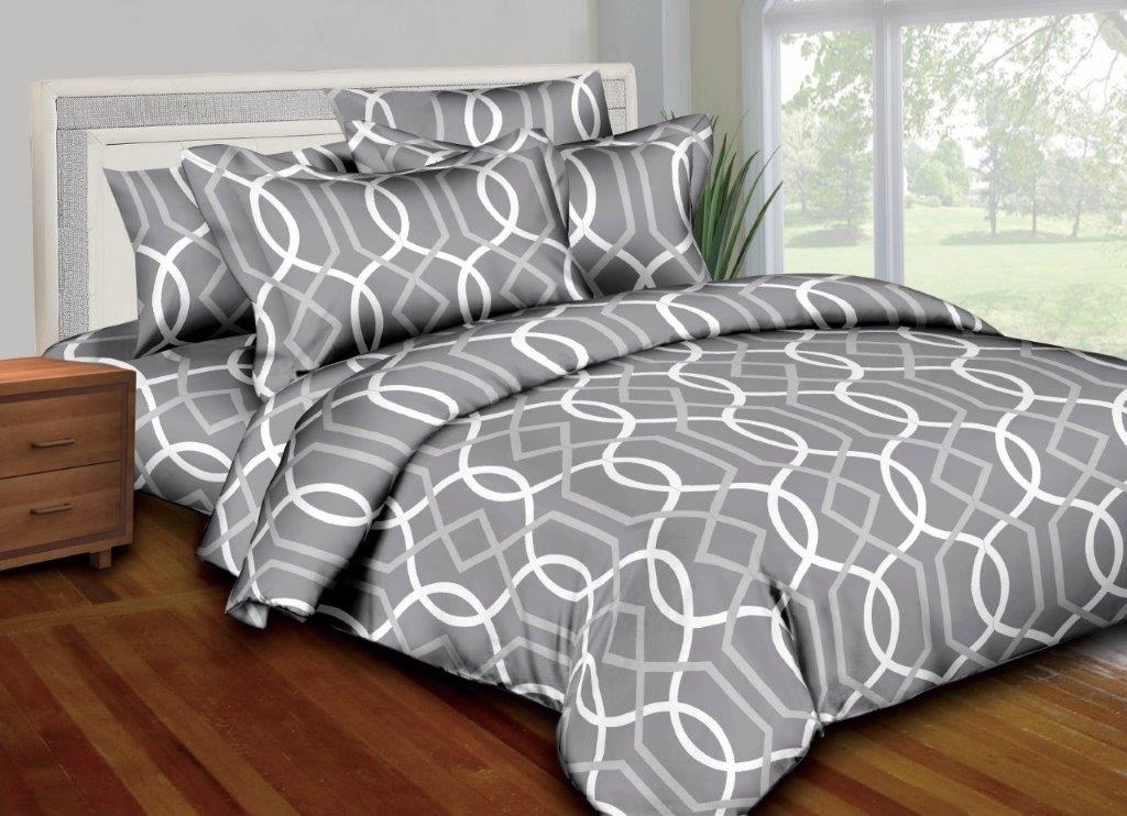 Better Bed Collection: Silver Rings 8PC Twin Bedding Set