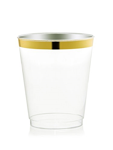 Gold Rimmed Clear Disposable Party Cups | Perfect Settings