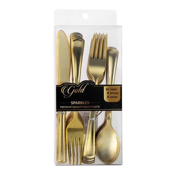 Sparkles Collection, Gold Cutlery Combo (32 Count