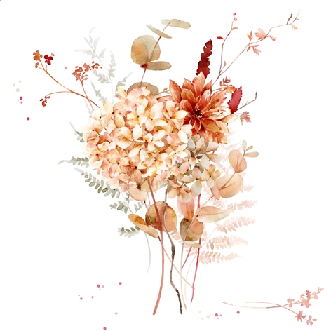 Spicy Colour Bouquet White Decorative Napkins-20ct