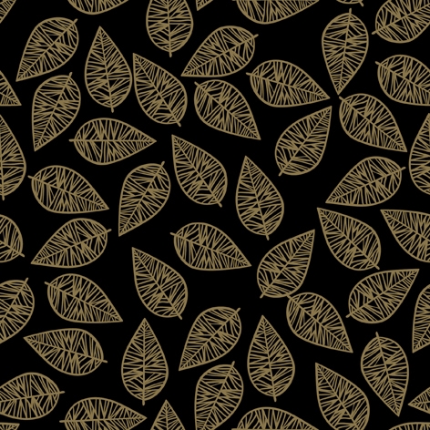 Feuilles Festives Black- Gold Decorative Napkins