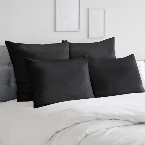 Luxe Premium 100% Cotton Pillow Case Set in Black