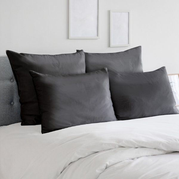 Luxe Premium 100% Cotton Pillow Case Set in Dark Grey
